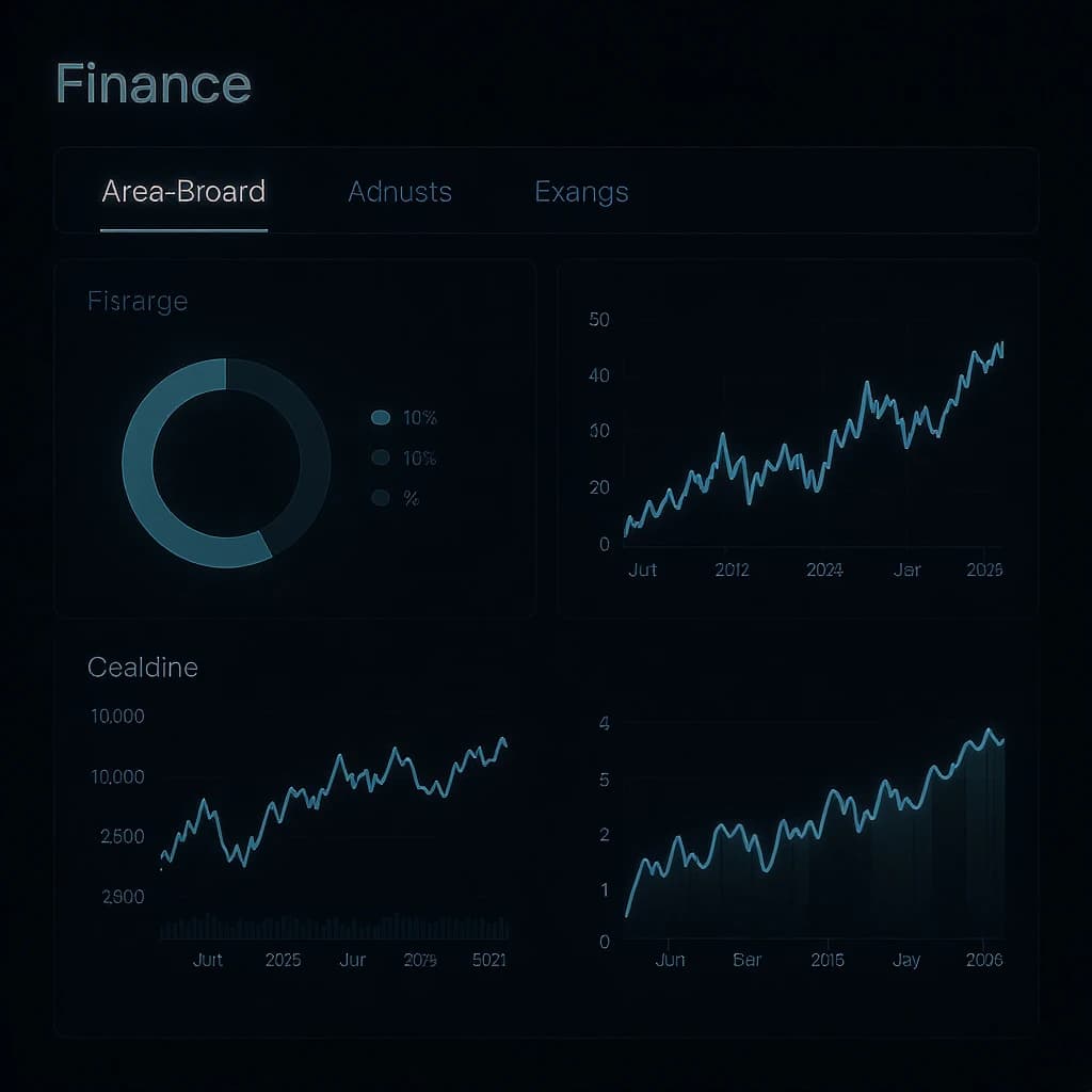 Make a dark mode finance dashboard with charts, glassmorphism, soft neon glow.