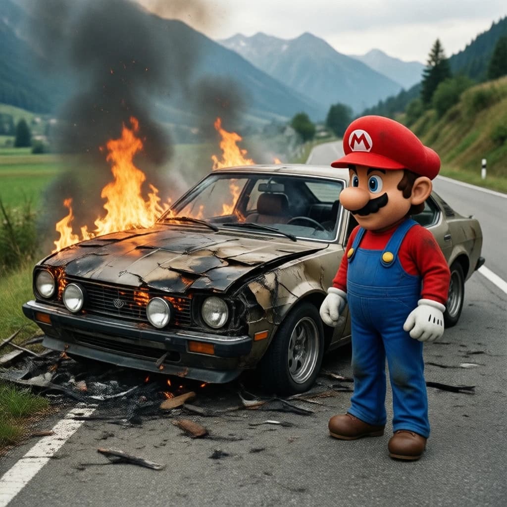 Mario examines the still smouldering wreck of the crash that took his best driver on the side of the country road. He designed this car and caused this. 3 days have passed since the crash. It's 1973 in Northern Italy.