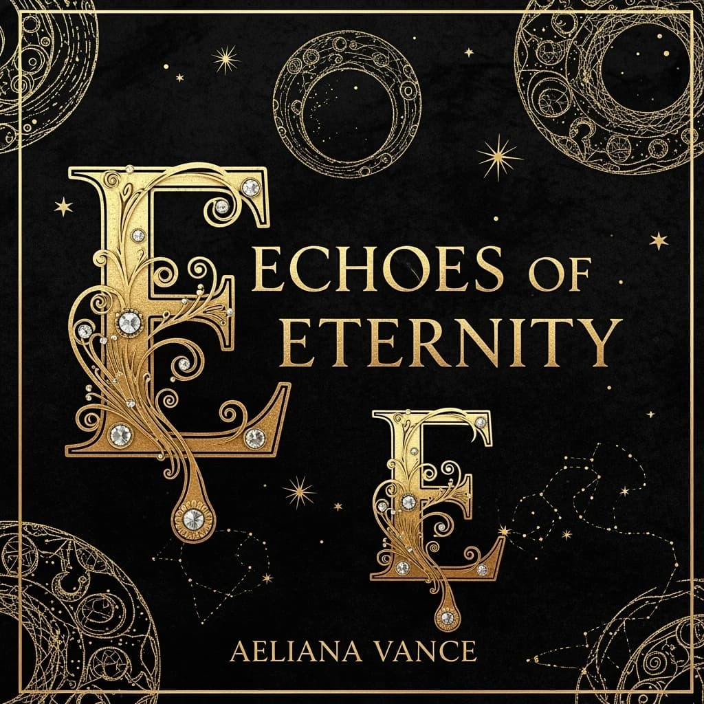 Illustrate a book cover with gold foil drop caps.