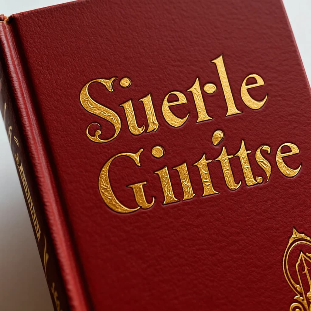 Illustrate a book cover with gold foil drop caps.