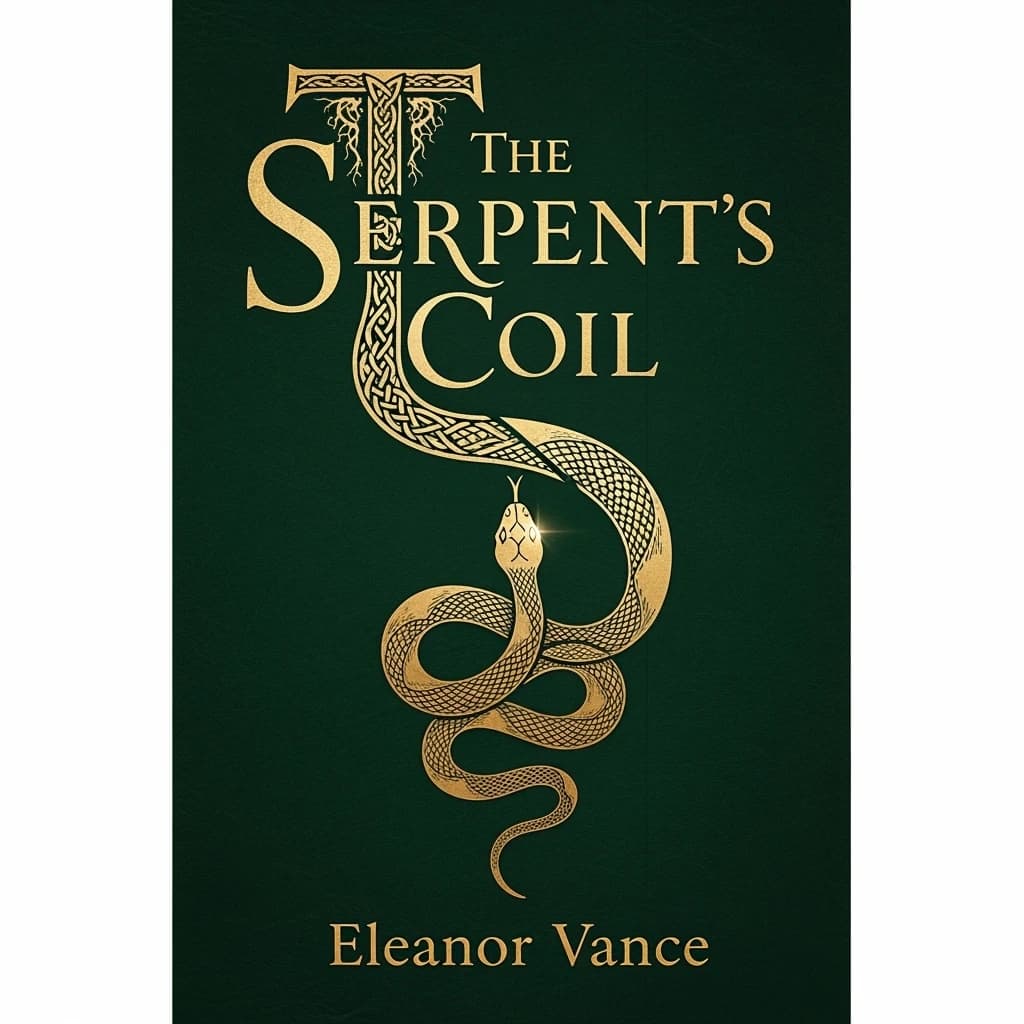 Illustrate a book cover with gold foil drop caps.