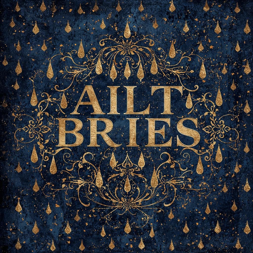 Illustrate a book cover with gold foil drop caps.