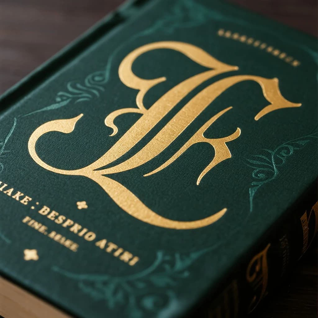 Illustrate a book cover with gold foil drop caps.