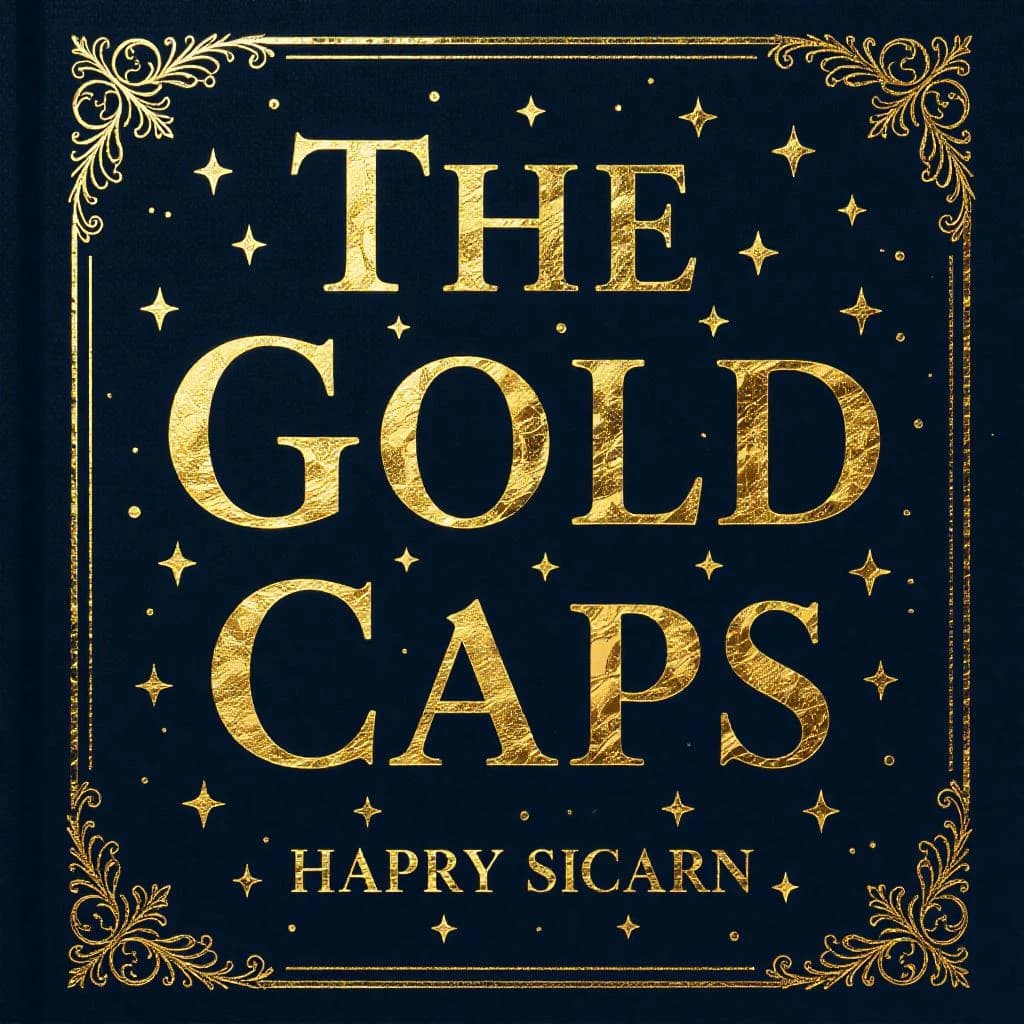 Illustrate a book cover with gold foil drop caps.