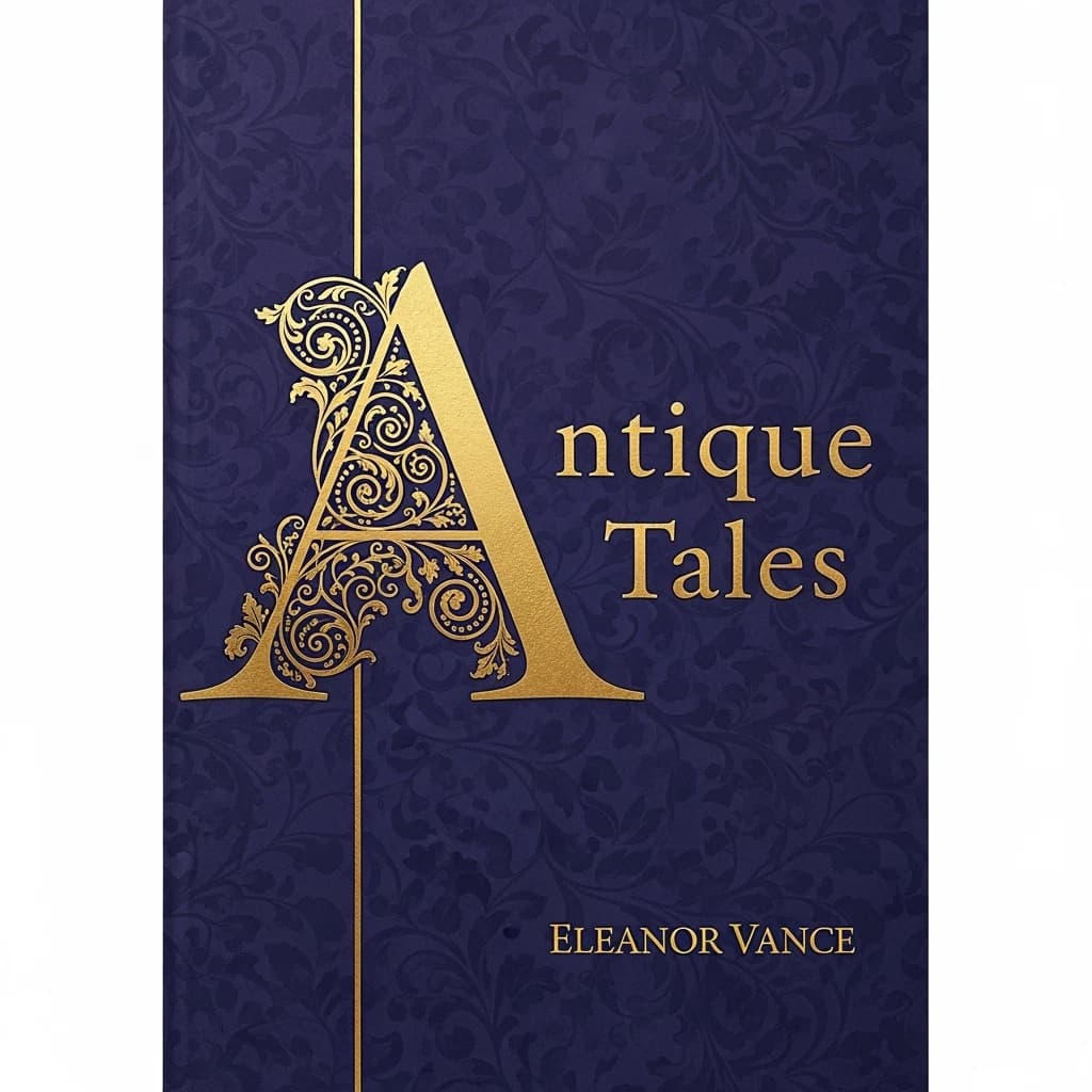 Illustrate a book cover with gold foil drop caps.