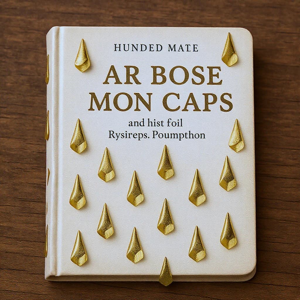 Illustrate a book cover with gold foil drop caps.