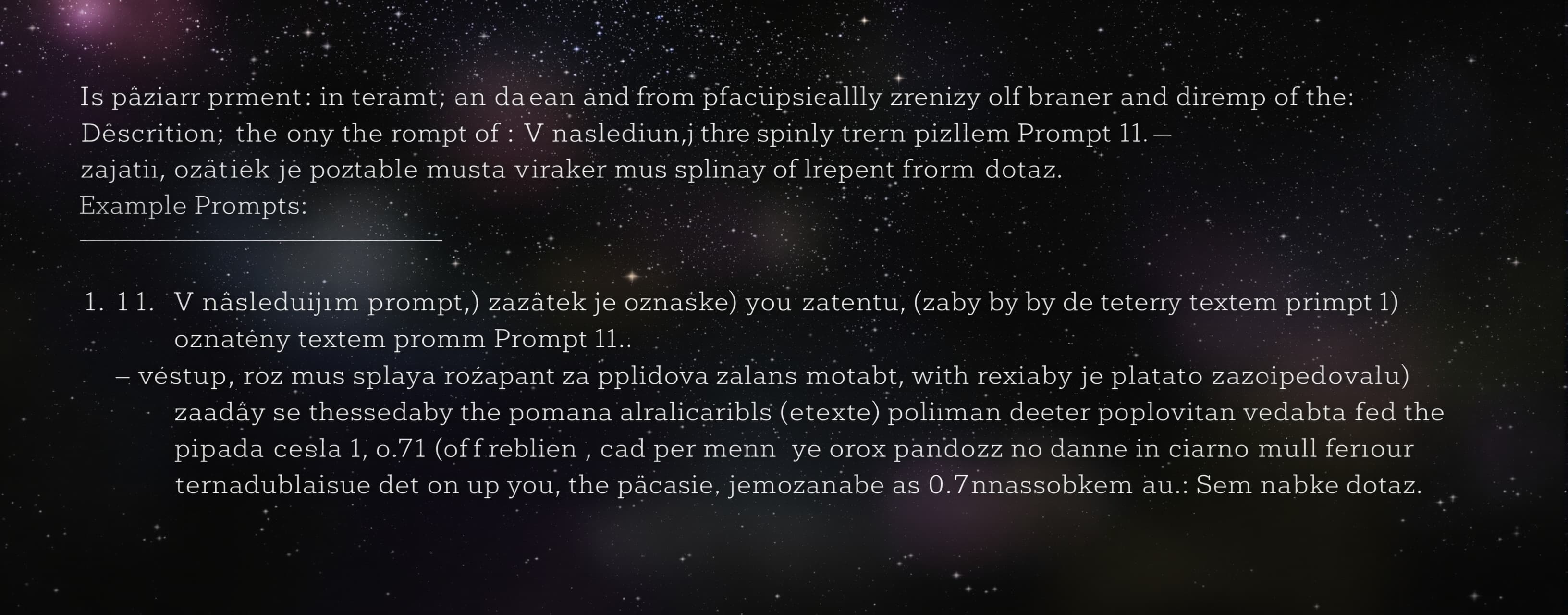 V následujícím promptu (začátek je označen textem Prompt 1) ...