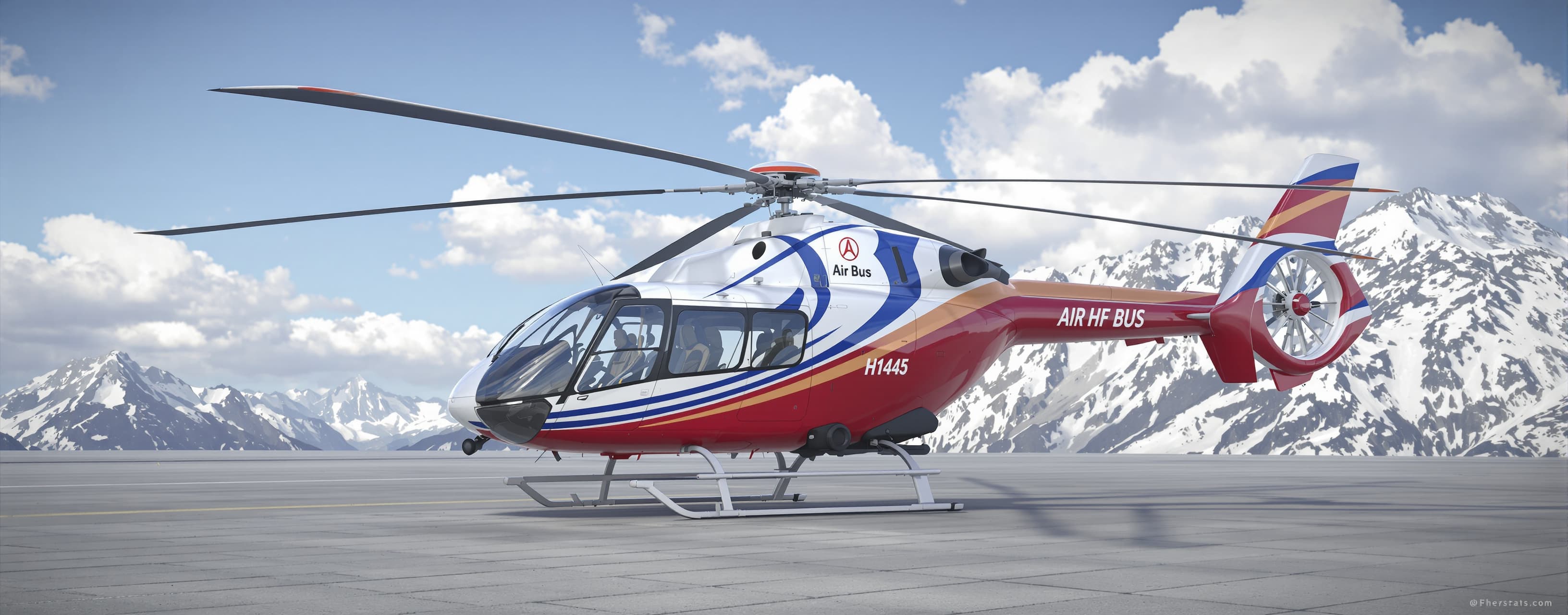 Air bus Helicopter H145 render