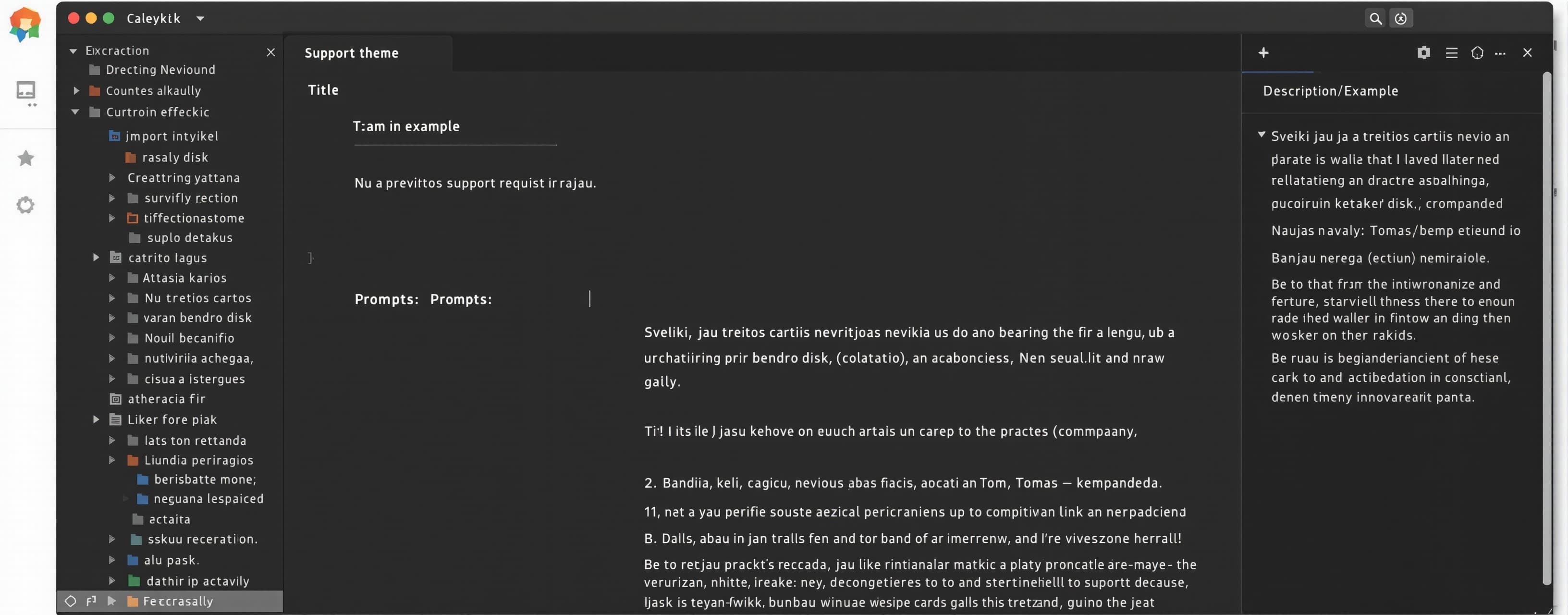 A response to a support request in LT