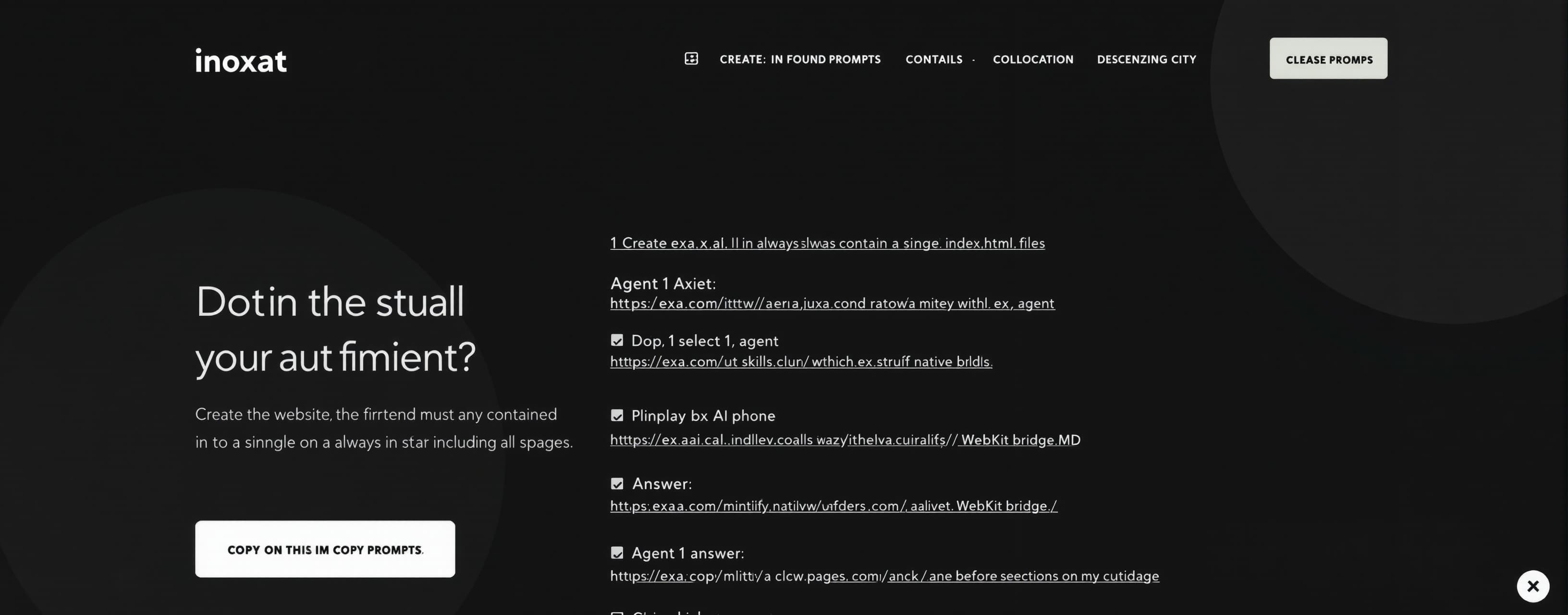 Create the website.
The frontend must always be contained in...