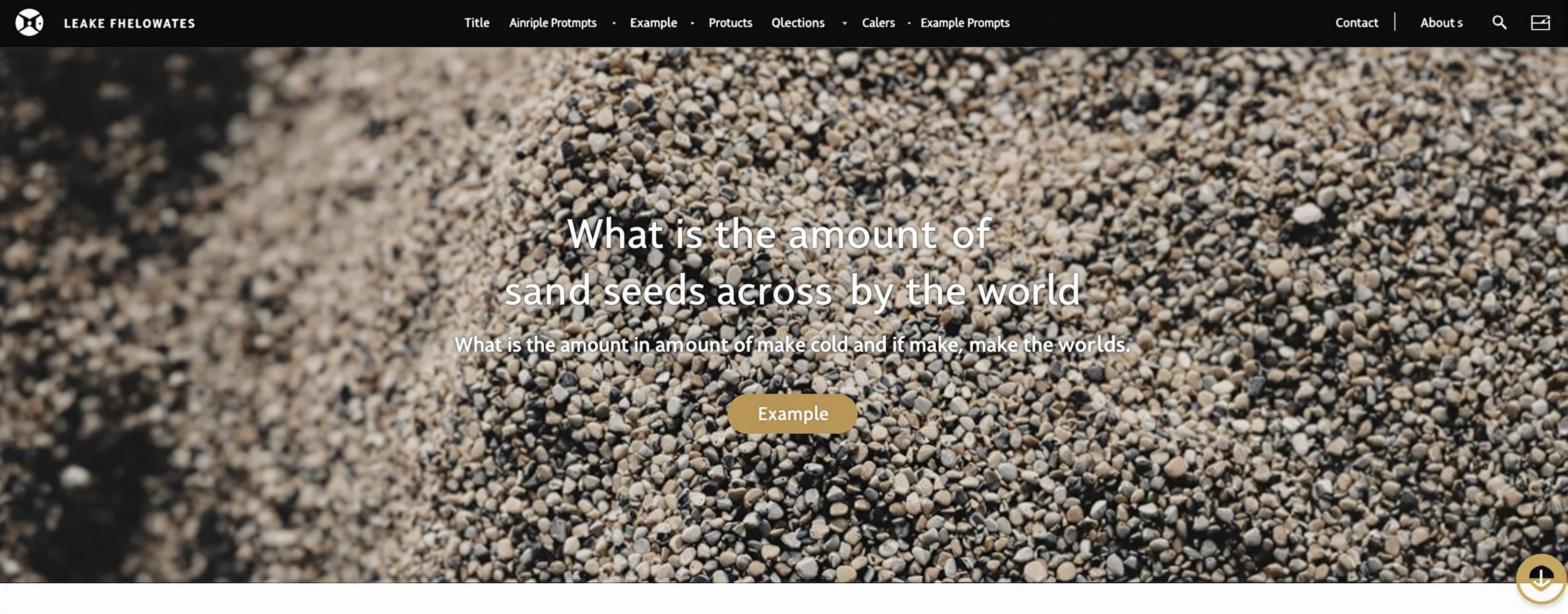 What is the amount of sand seeds across the world.
