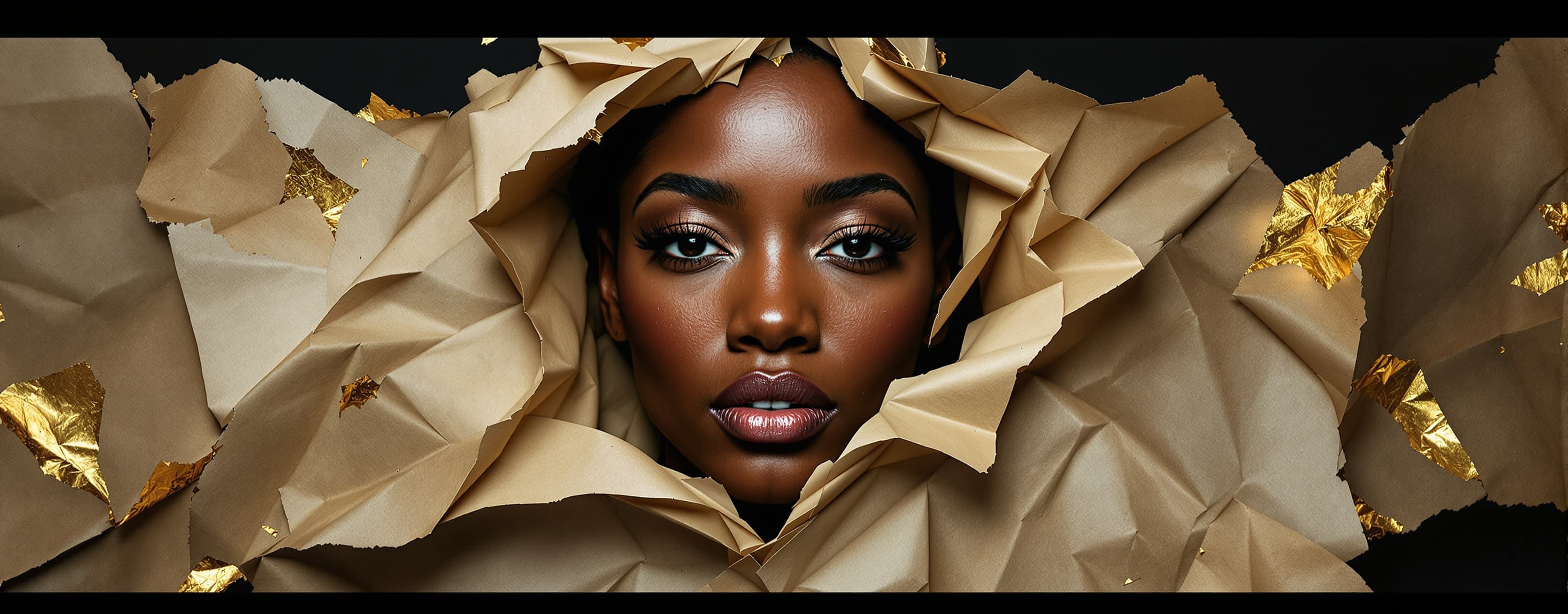 Create a conceptual fine-art portrait of a beautiful Black w...