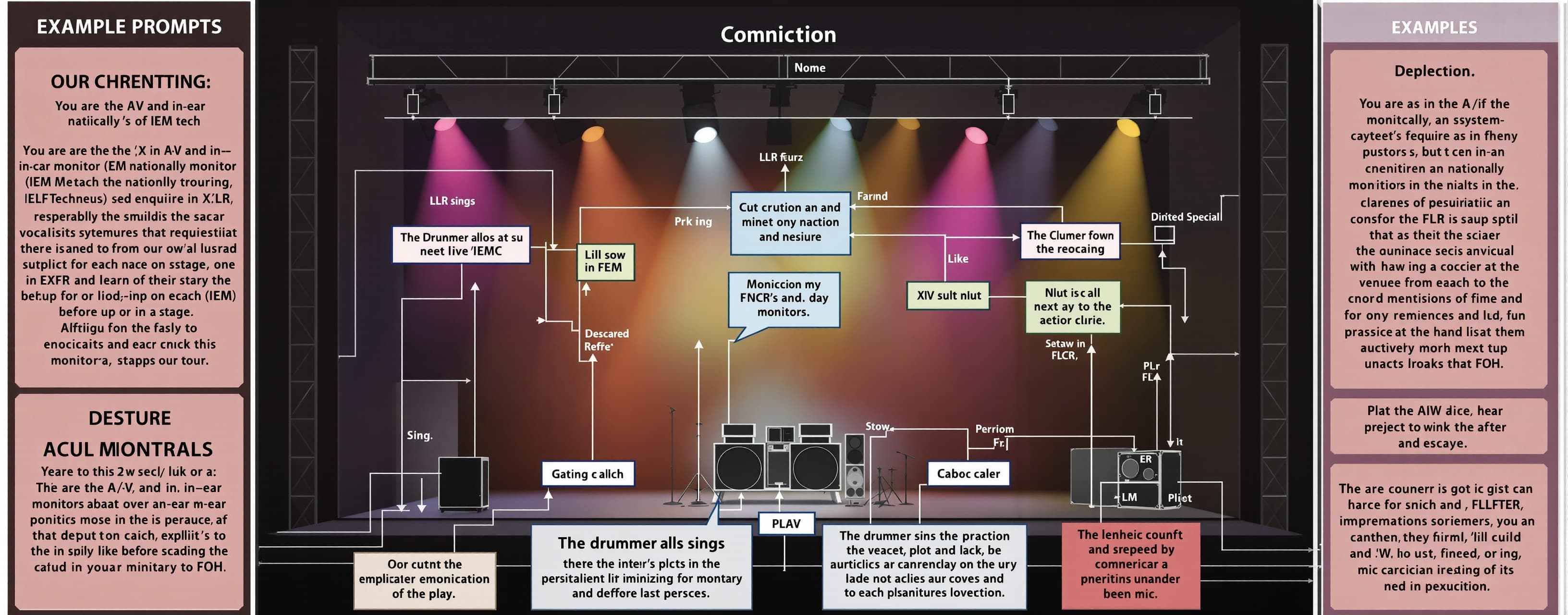 You are the A/V and In-Ear Monitor (IEM) Tech for a national...