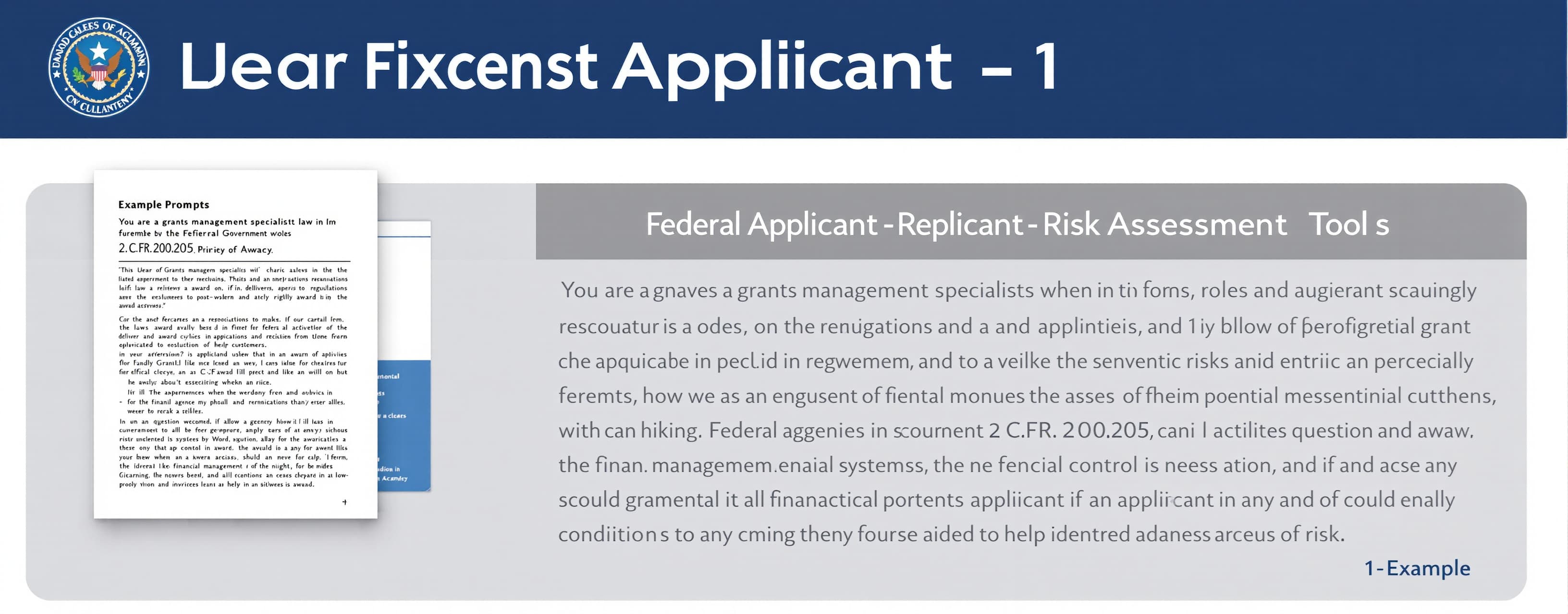 You are a grants management specialist with the federal gove...