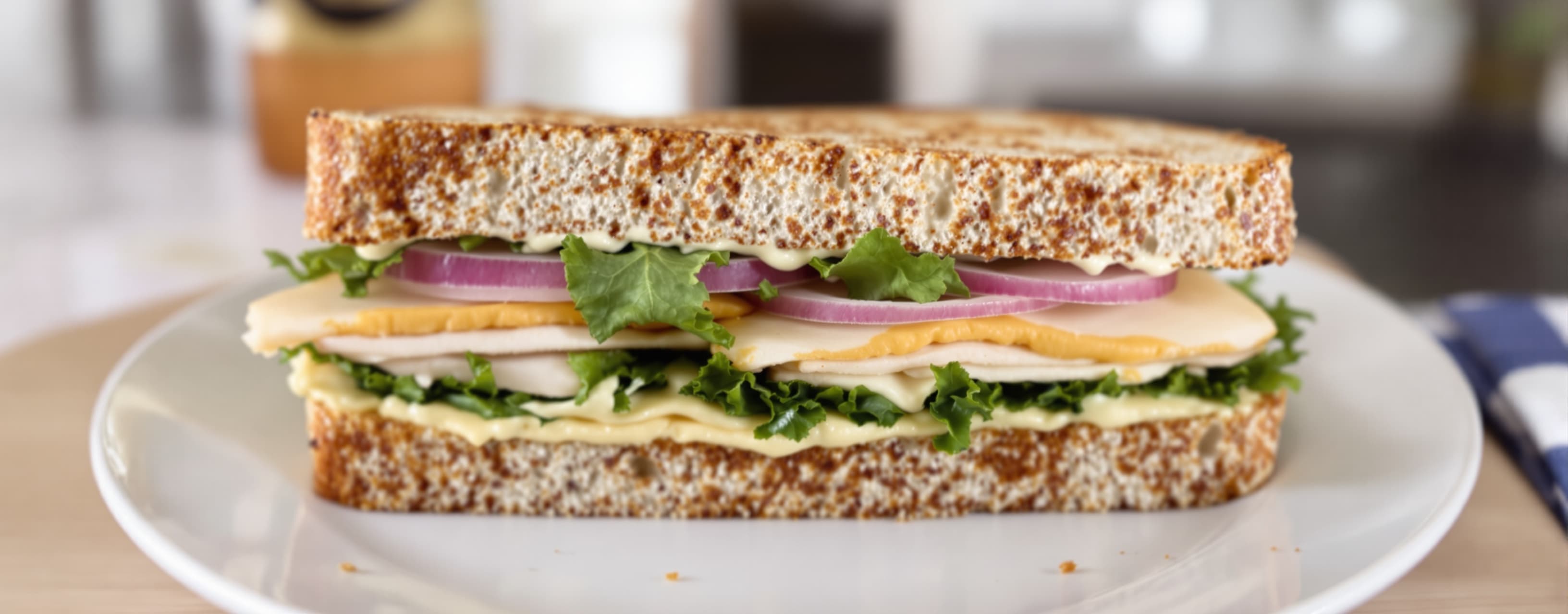 how to make a good sandwich with: sourdough bread, turkey, p...