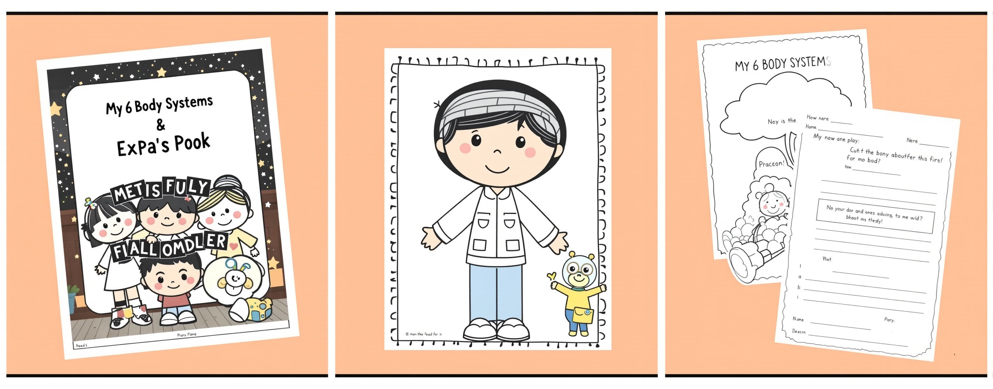 Here is a printable 3-page mini lapbook kit for "My 6 Body S...