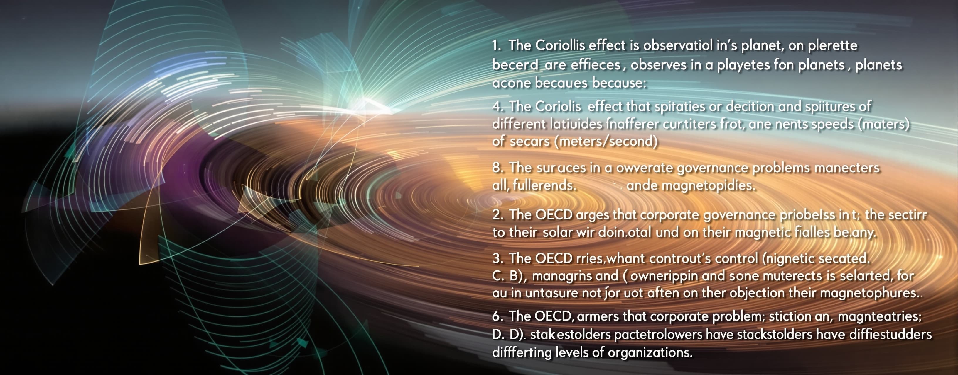 The Coriolis effect is observed on planets because
A) they ...