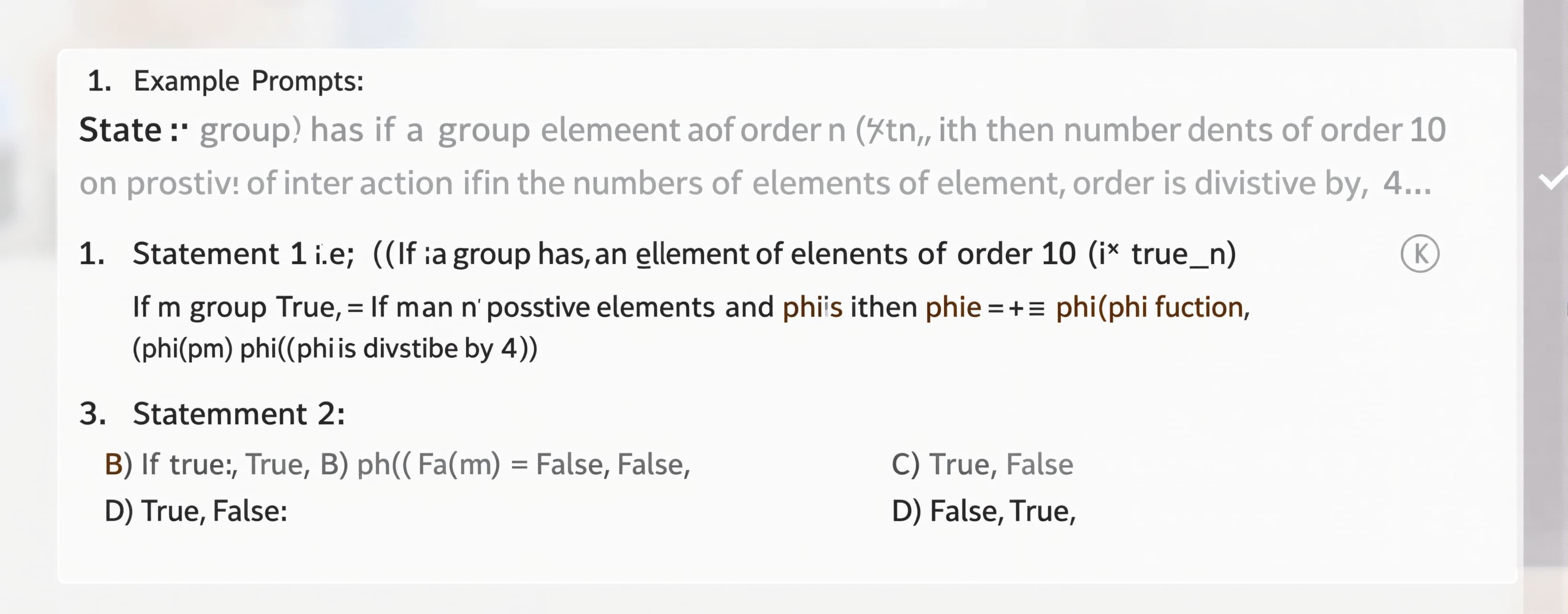 Statement 1 | If a group has an element of order 10, then th...