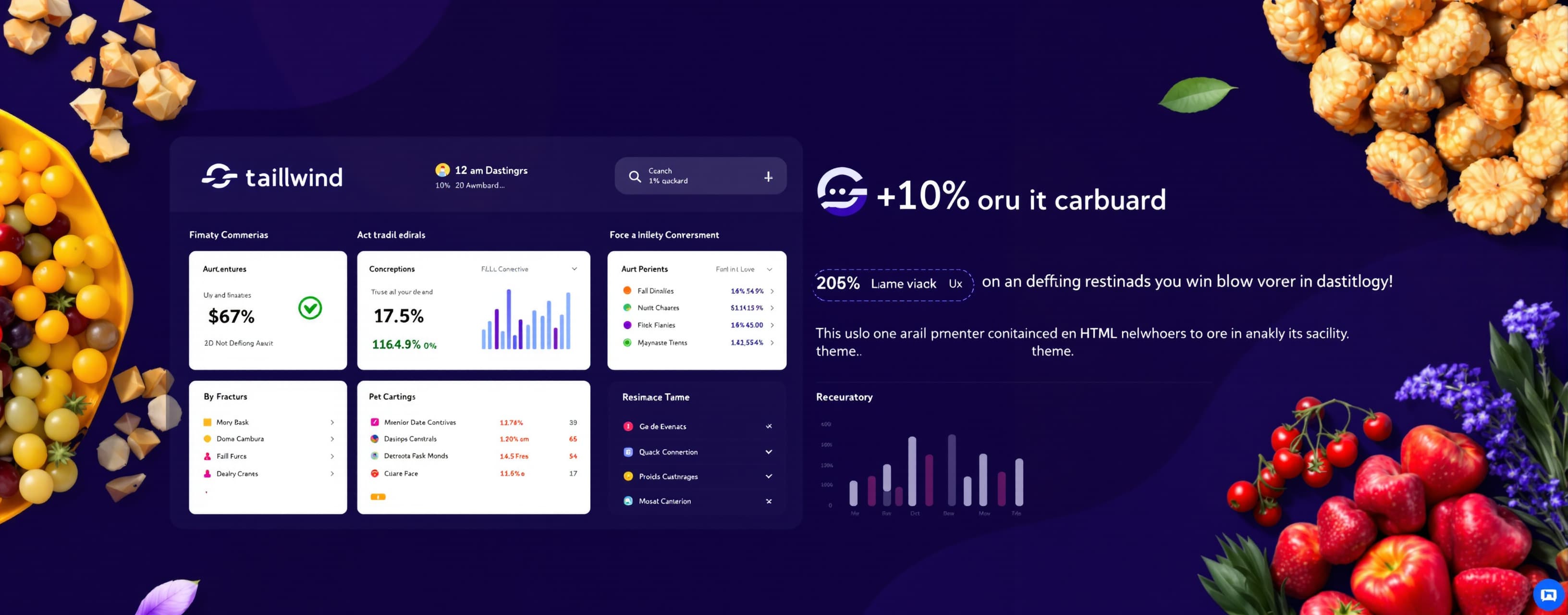 creame un dashboard en HTML , tailwind, y las tecnologias qu...