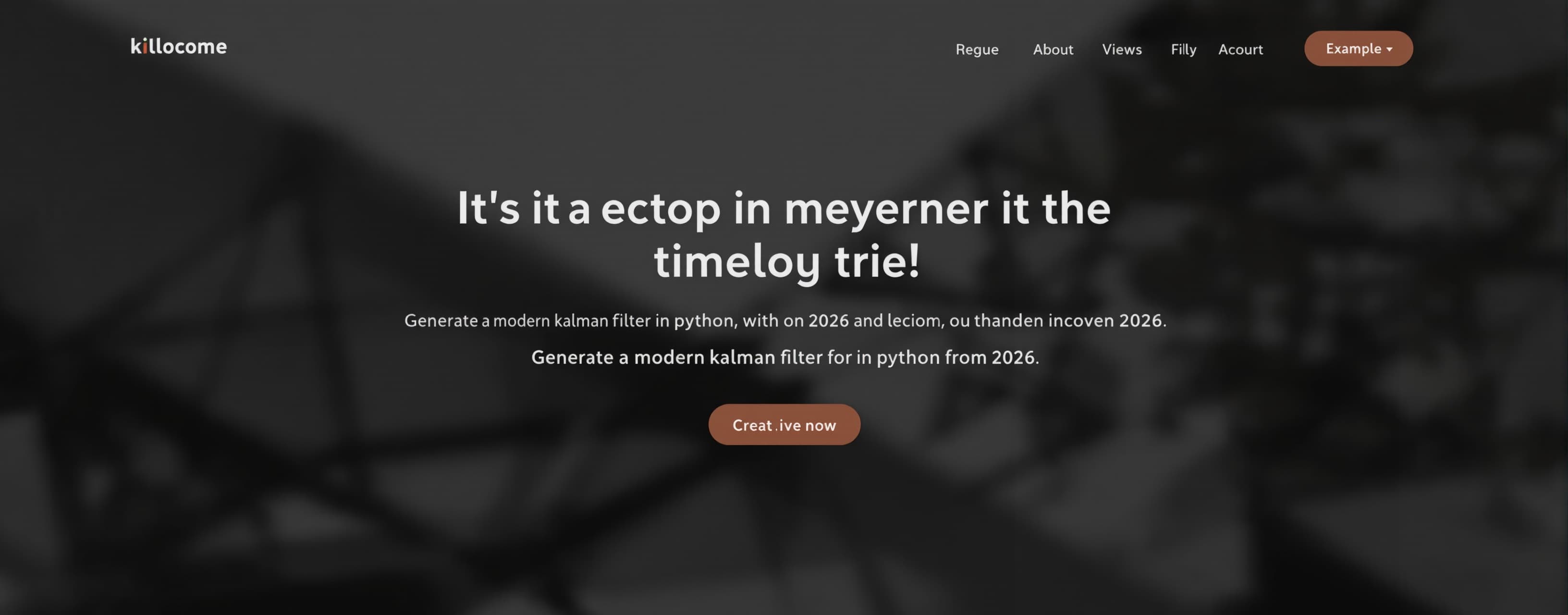 Generate a modern kalman filter in python from 2026