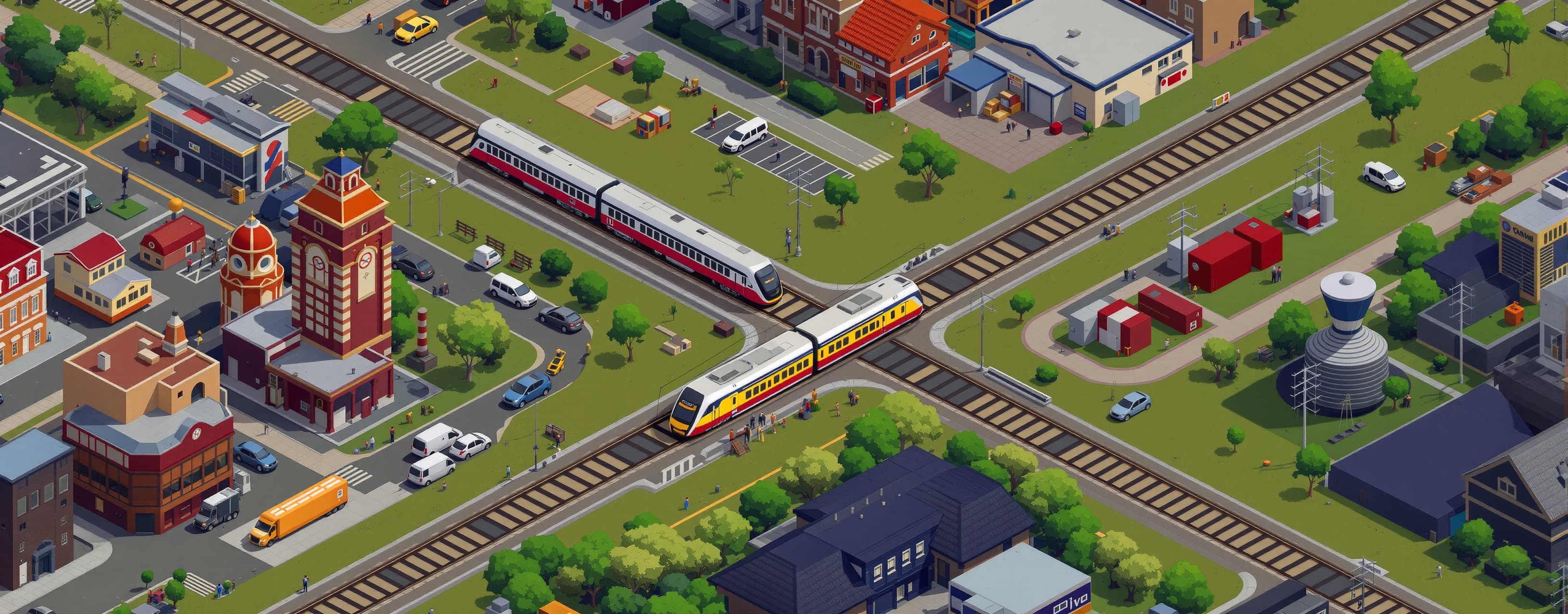 Create a standalone SVG in the style of Transport Tycoon Del...