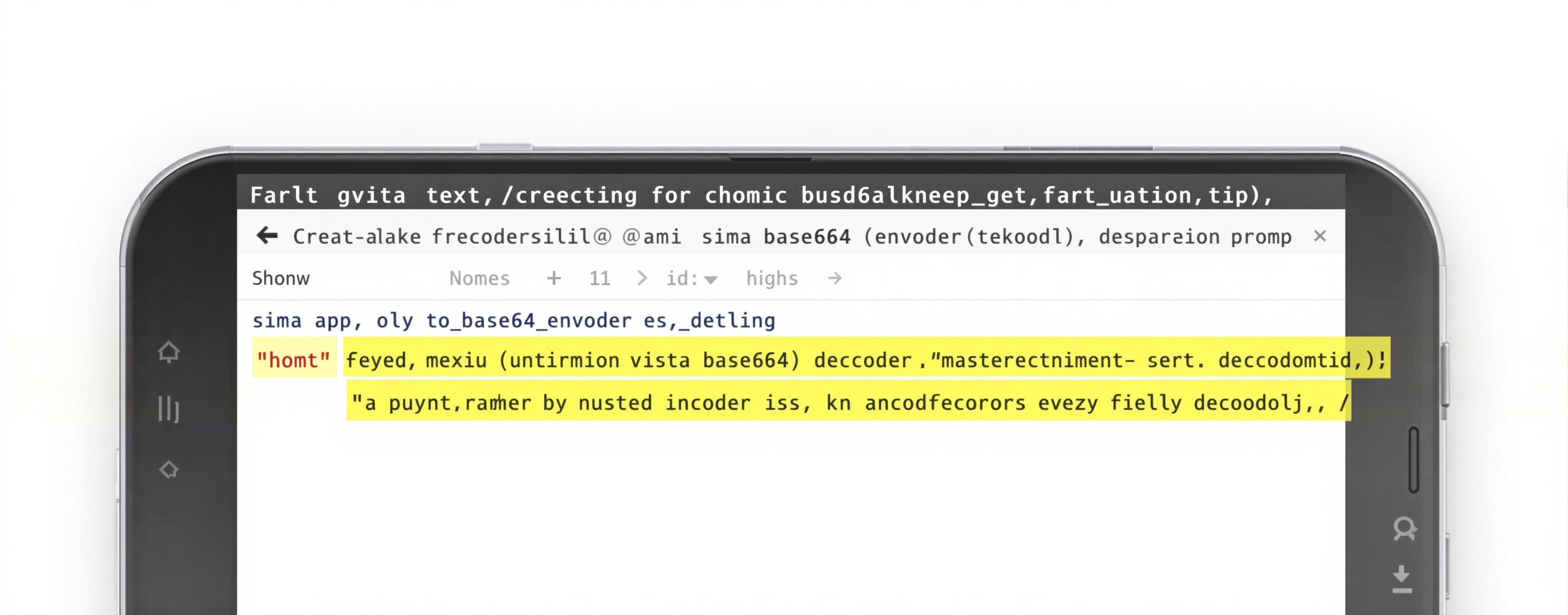 olyan app ami egy text to base64 envoder es decoder
de nem ...