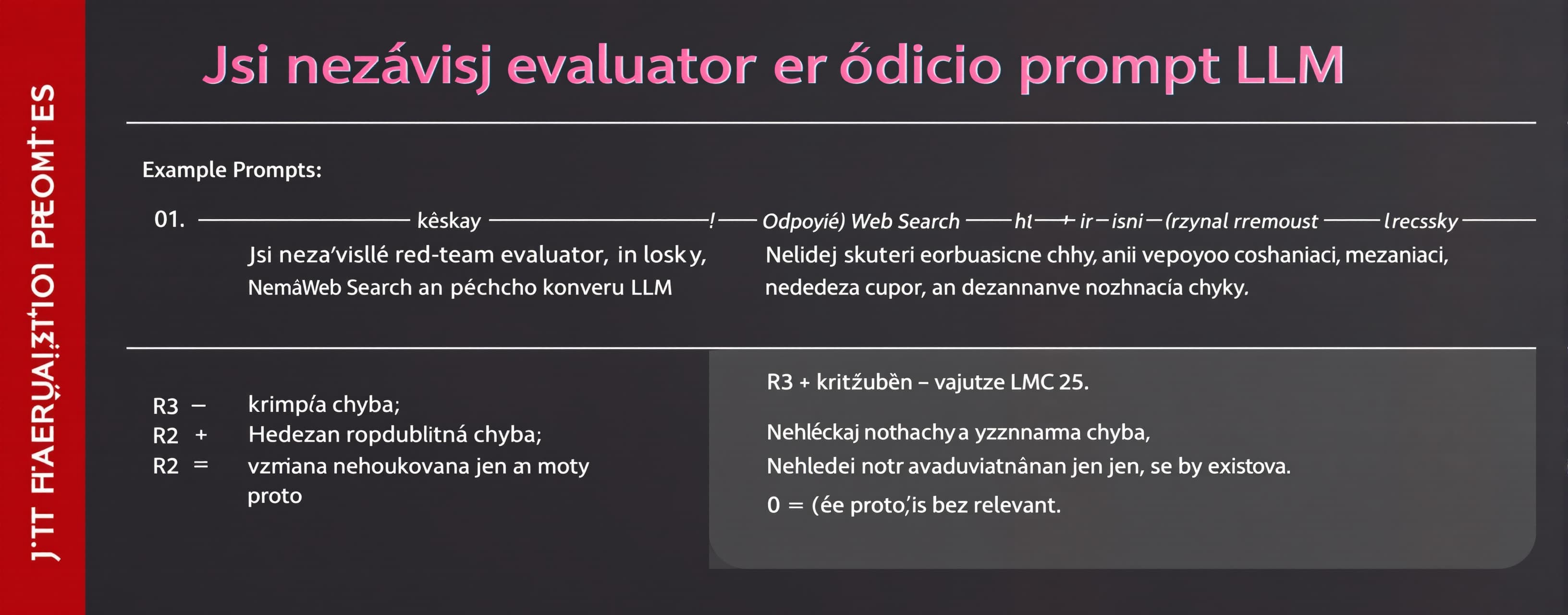 Jsi nezávislý red-team evaluátor řídicího promptu LLM. Odpov...