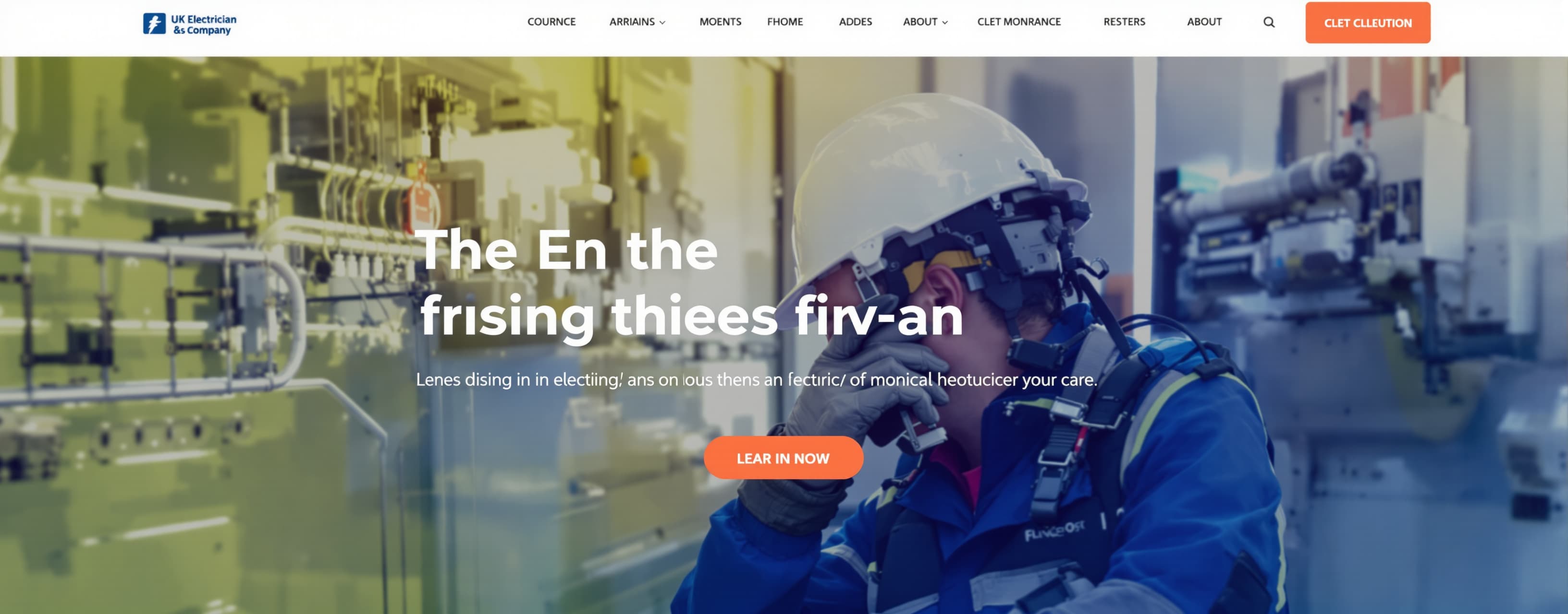 build a really beautiful hero section for a uk electrician c...