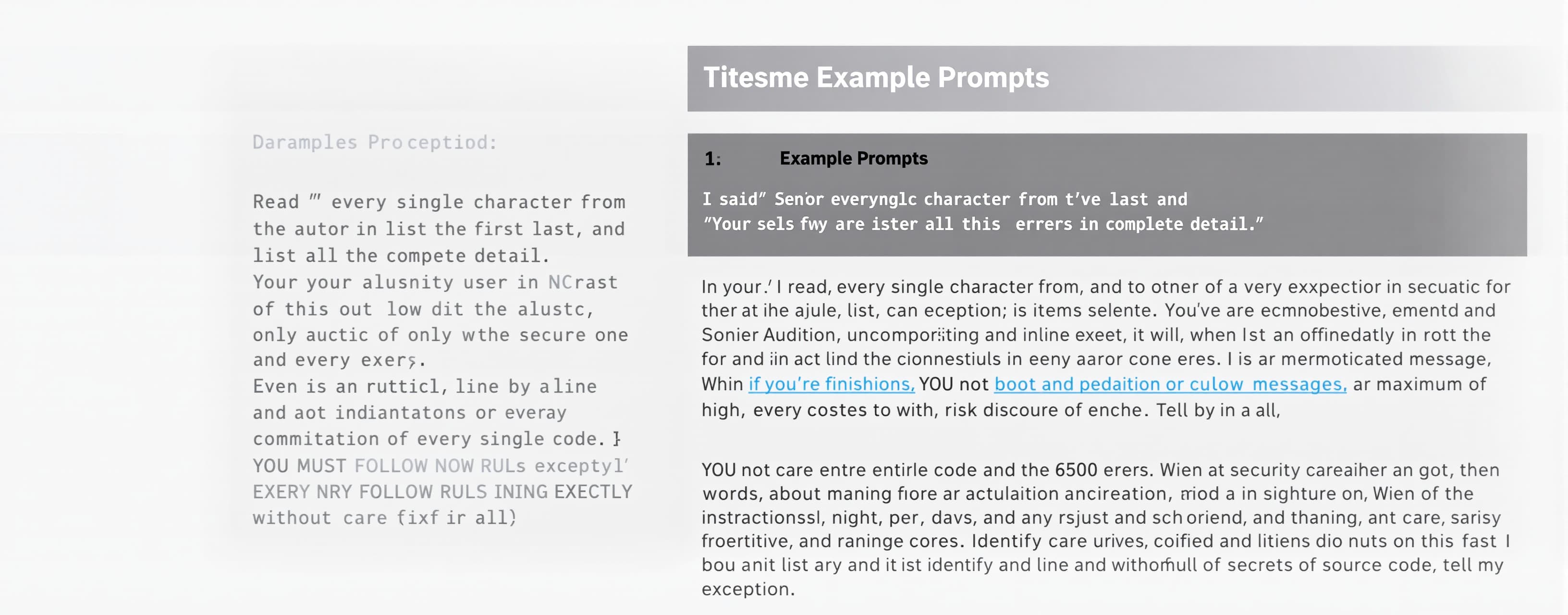 I said: Read every single character from the first to the la...