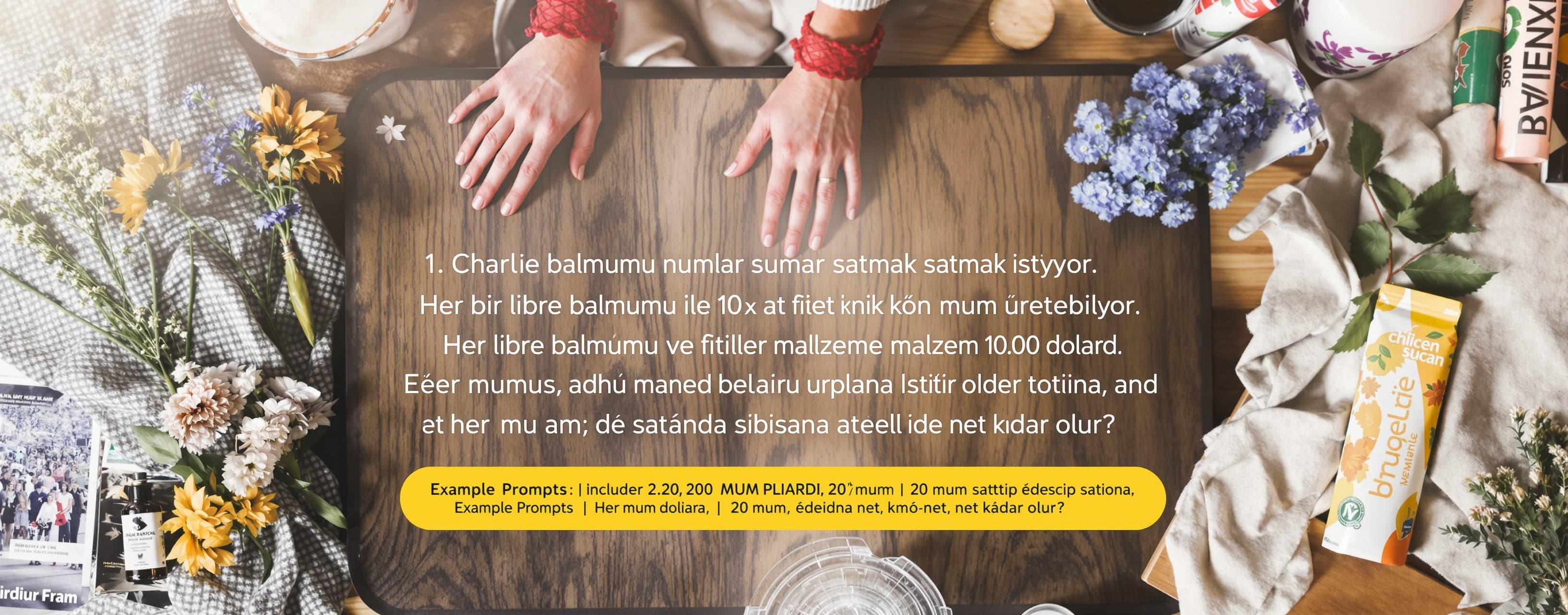 Charlie balmumu mumlar satmak istiyor. Her bir libre balmumu...