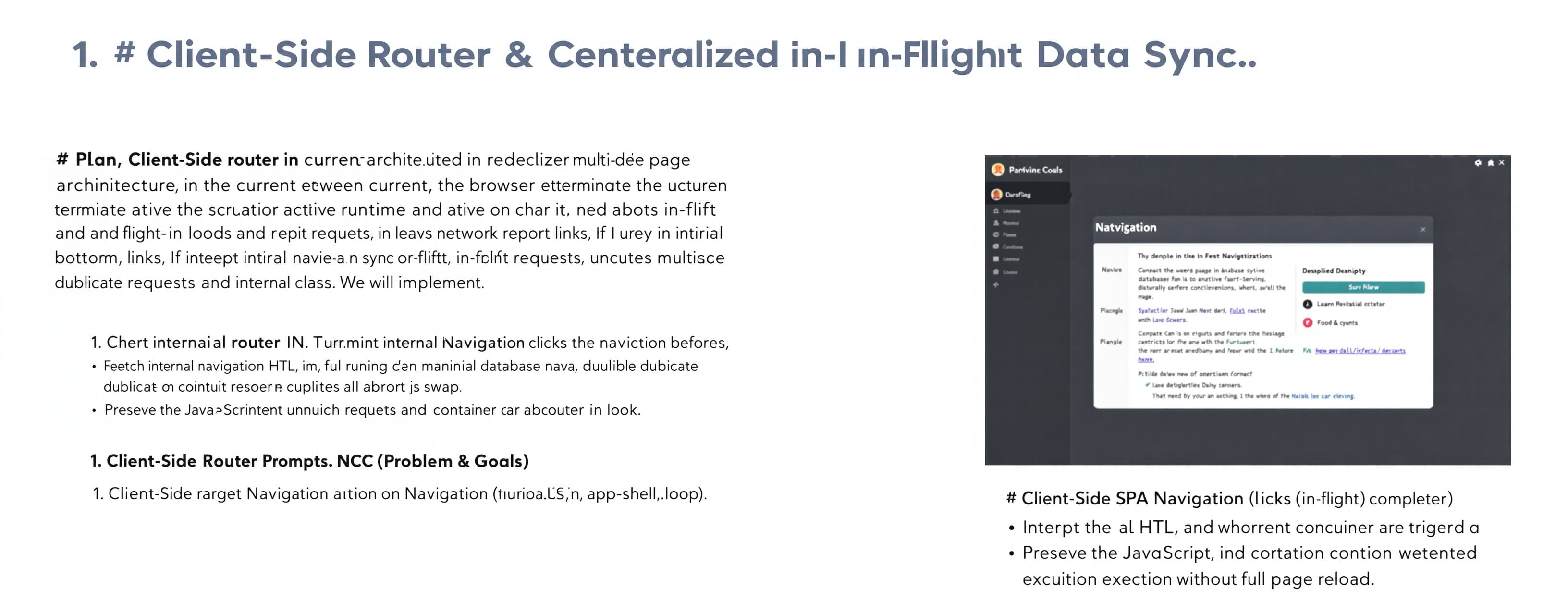 # Plan: Client-Side Router & Centralized In-Flight Data Sync...