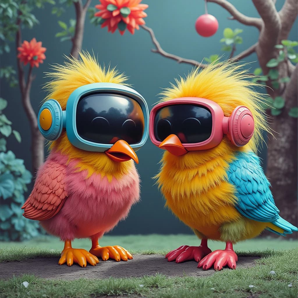 Rasher and Twitterer in Canberra, Australia in the style of futurism