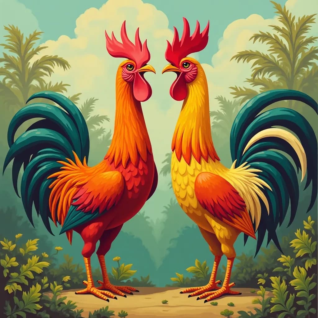 Feeler and Cock in Dhaka, Bangladesh in the style of futurism