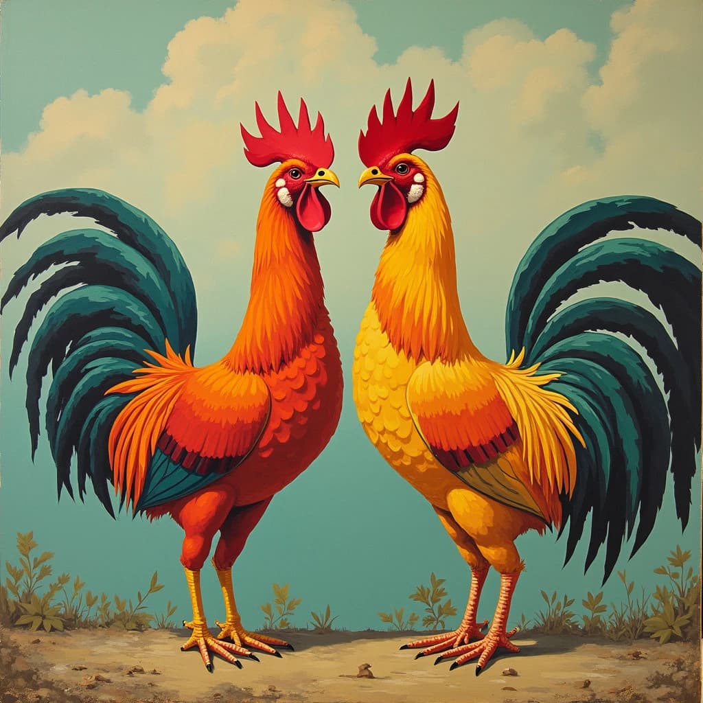 Feeler and Cock in Dhaka, Bangladesh in the style of futurism
