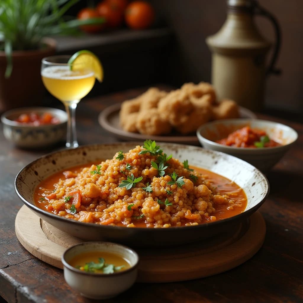 Archaeornis and Biryani in Hanoi, Vietnam in the style of baroque