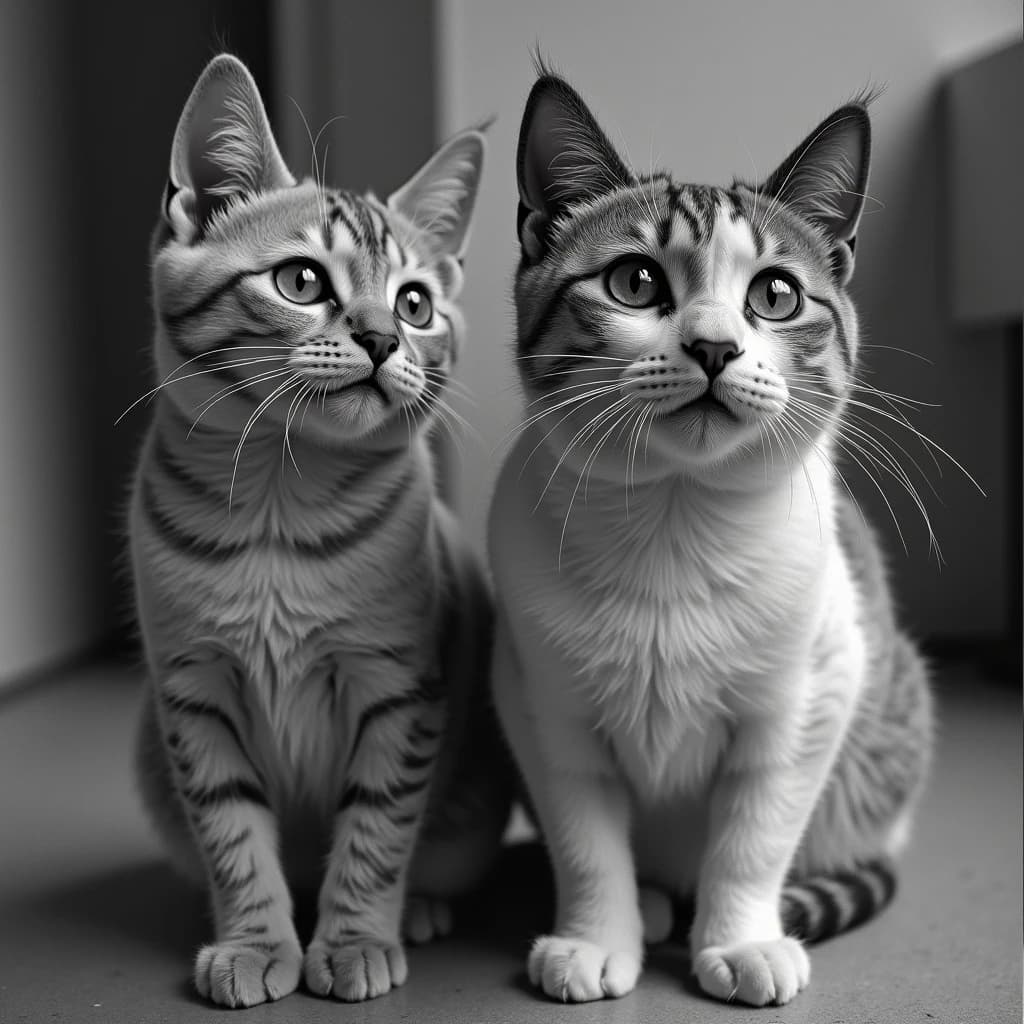 Channel Cat and Megathere in Manila, Philippines in the style of black and white