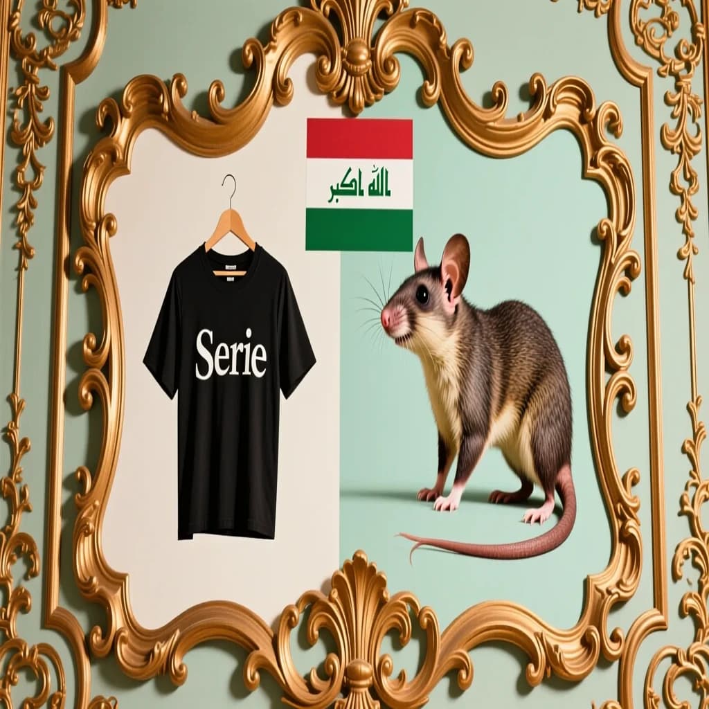 Aerie and Artiodactyl in Baghdad, Iraq in the style of rococo
