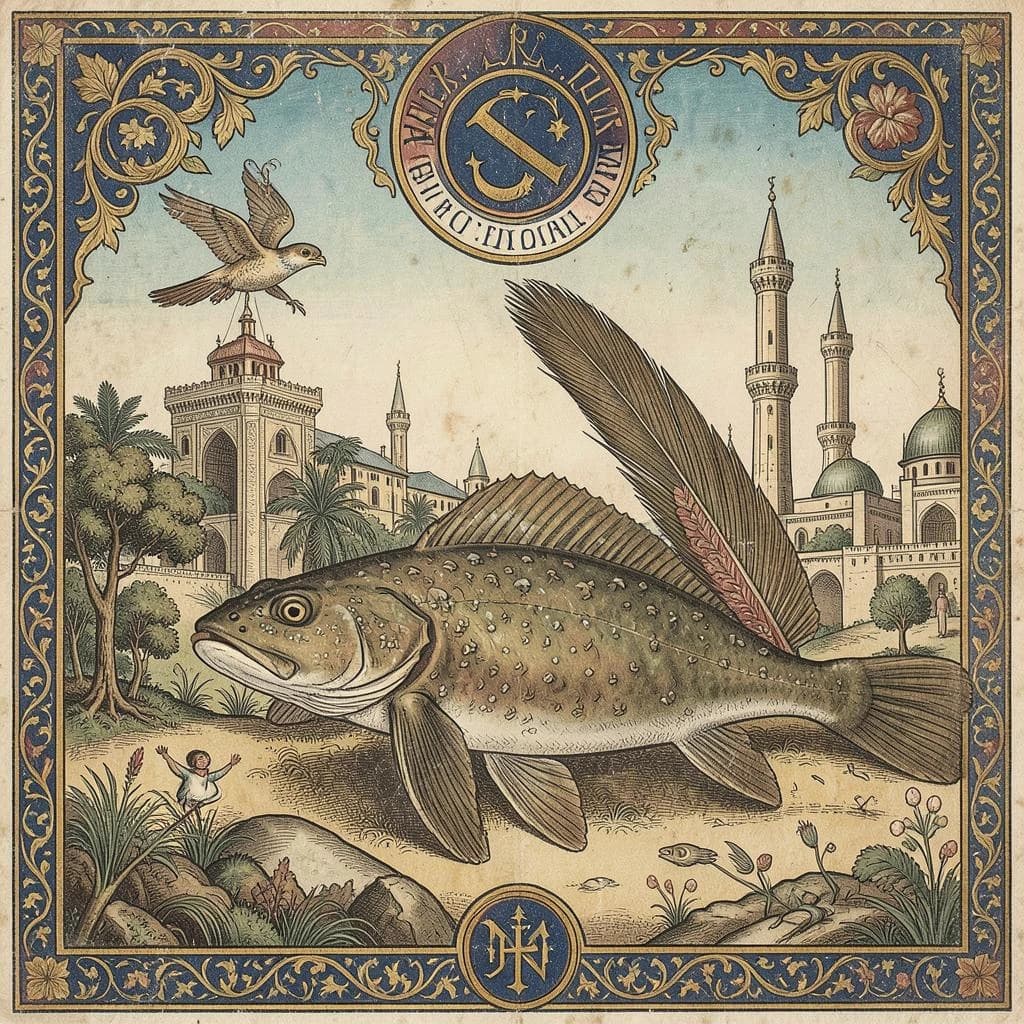 Sandfish and Contour Feather in Nur-Sultan, Kazakhstan in the style of byzantine