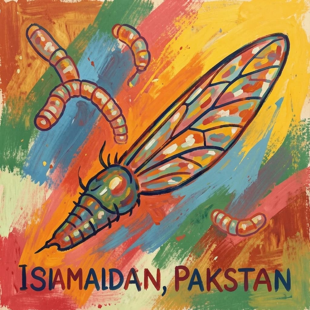 Tapeworm Infection and Forewing in Islamabad, Pakistan in the style of abstract