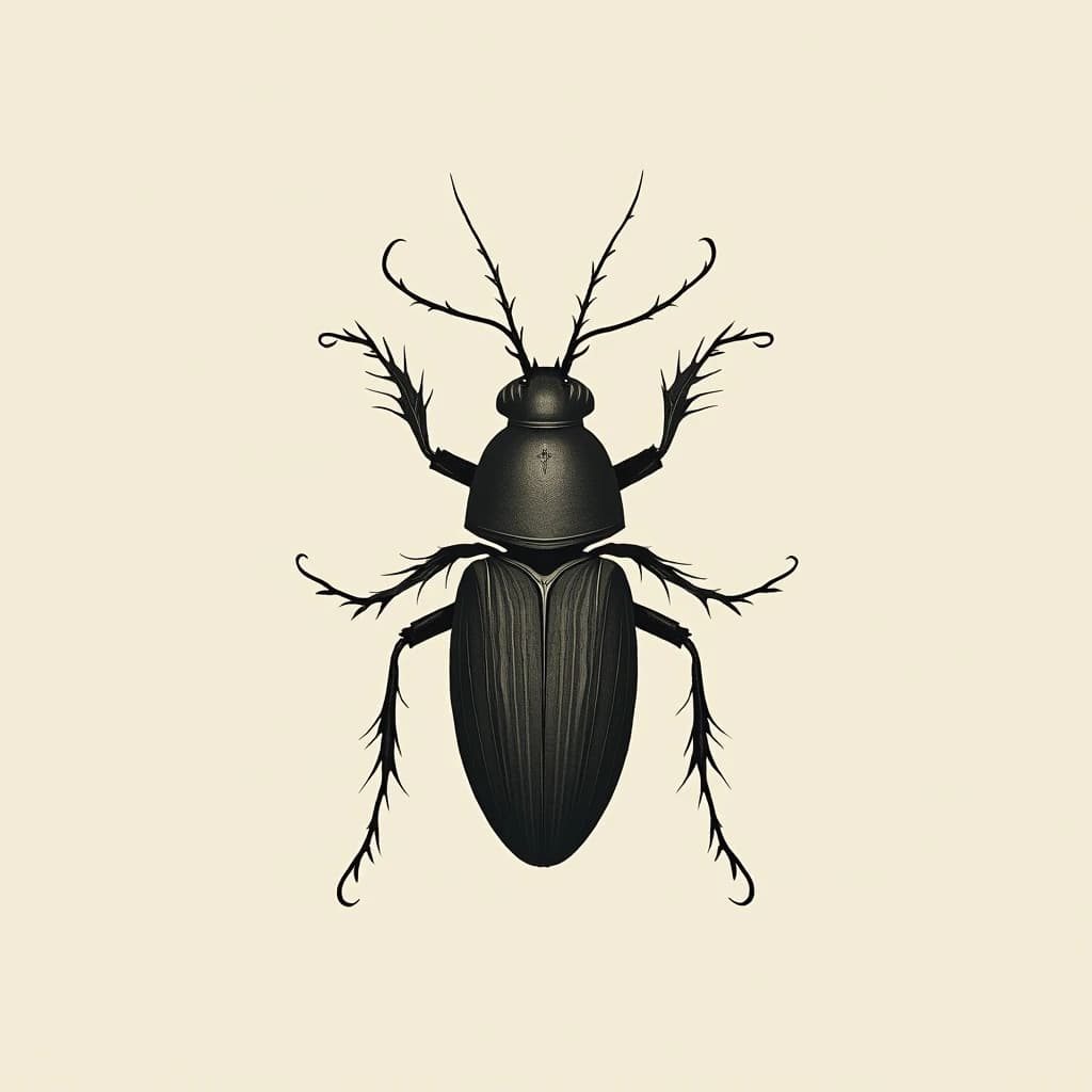 Chatterer and Neuropterous Insect in Canberra, Australia in the style of minimalist