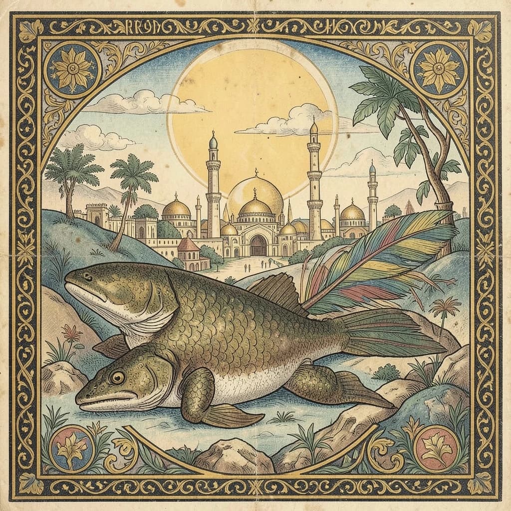 Sandfish and Contour Feather in Nur-Sultan, Kazakhstan in the style of byzantine