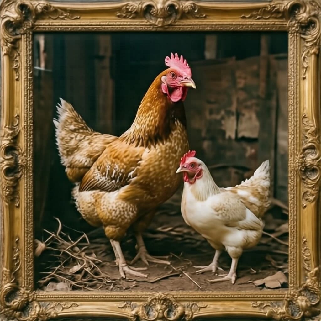 Poultry and Mouthpart in Kinshasa, DR Congo in the style of rococo