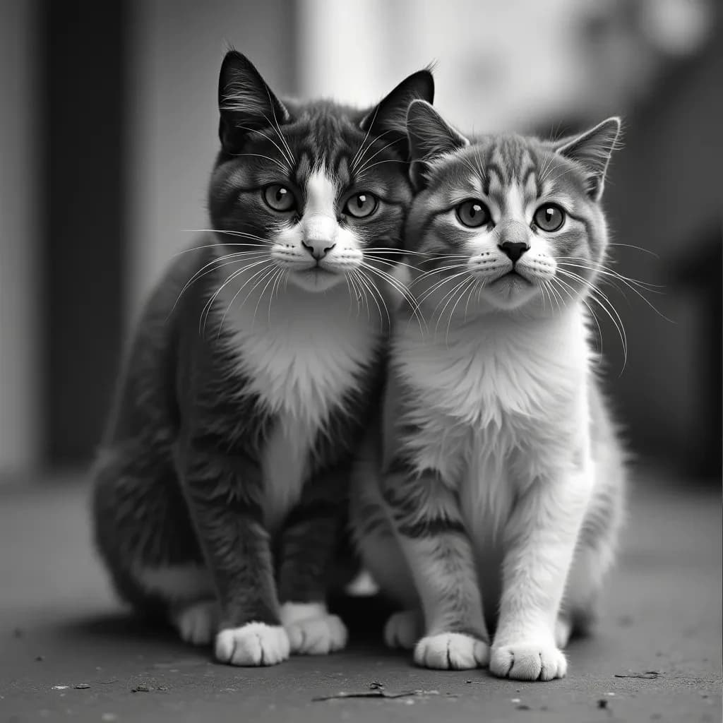 Channel Cat and Megathere in Manila, Philippines in the style of black and white