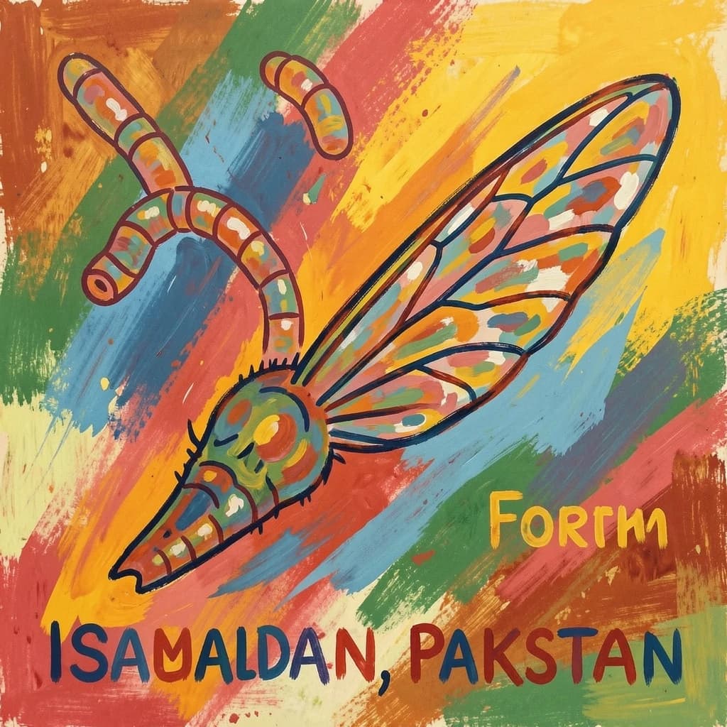 Tapeworm Infection and Forewing in Islamabad, Pakistan in the style of abstract