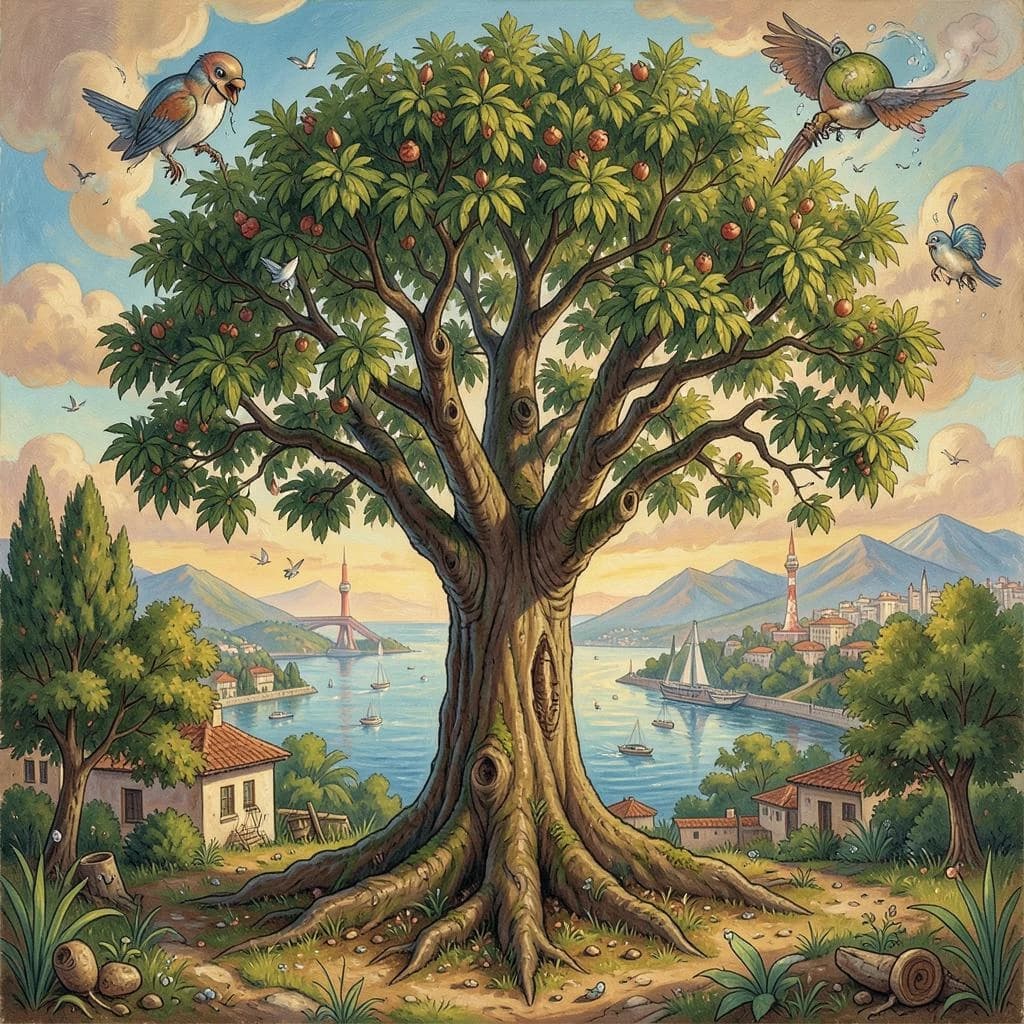Diapheromera and Sandalwood Tree in Ankara, Turkey in the style of surrealist