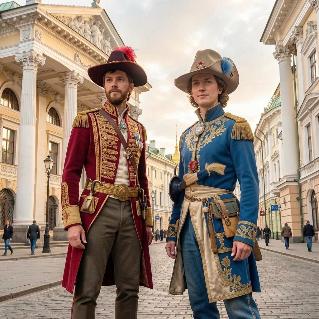 Courlan and Bird Of Passage in Moscow, Russia in the style of neoclassical