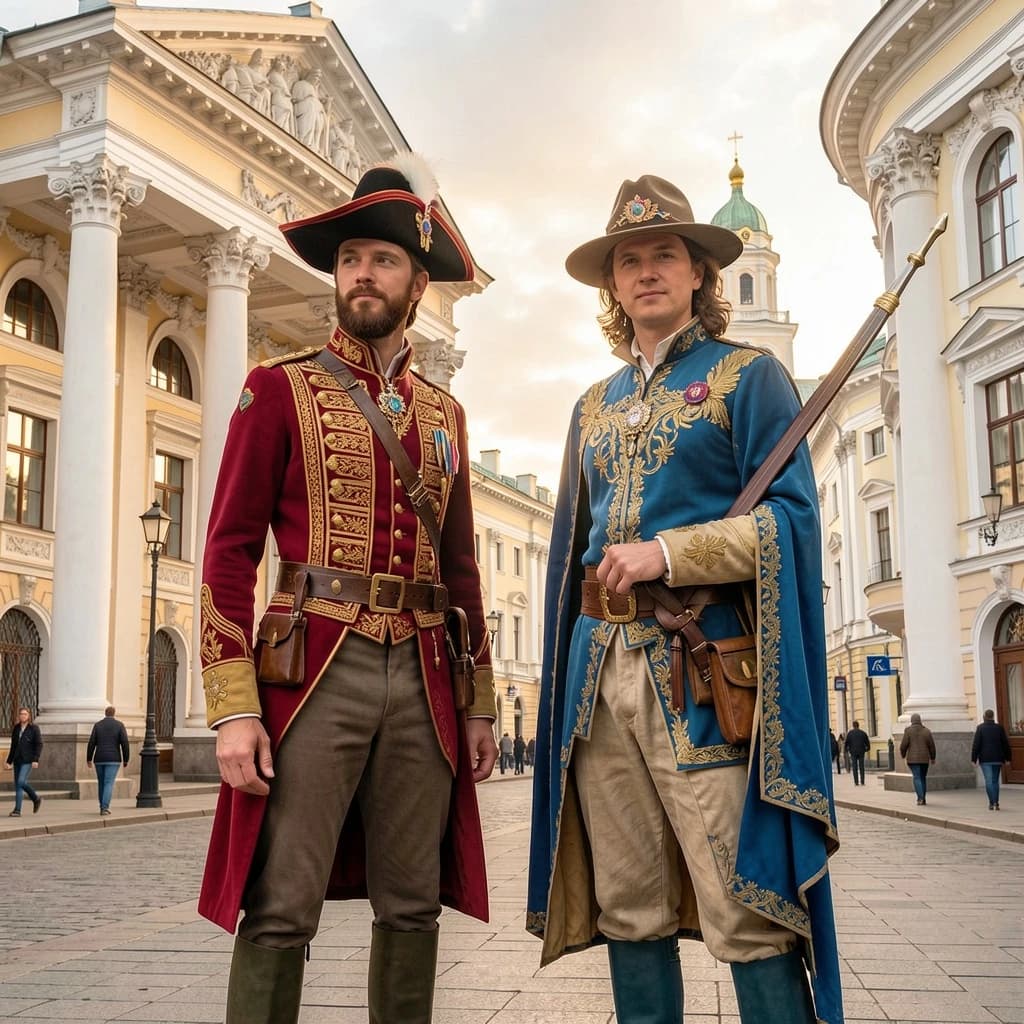 Courlan and Bird Of Passage in Moscow, Russia in the style of neoclassical