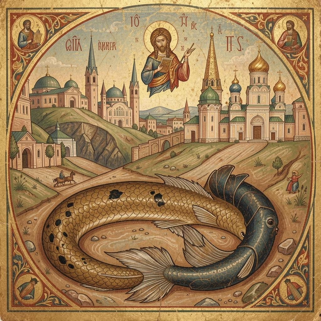 Sandfish and Contour Feather in Nur-Sultan, Kazakhstan in the style of byzantine