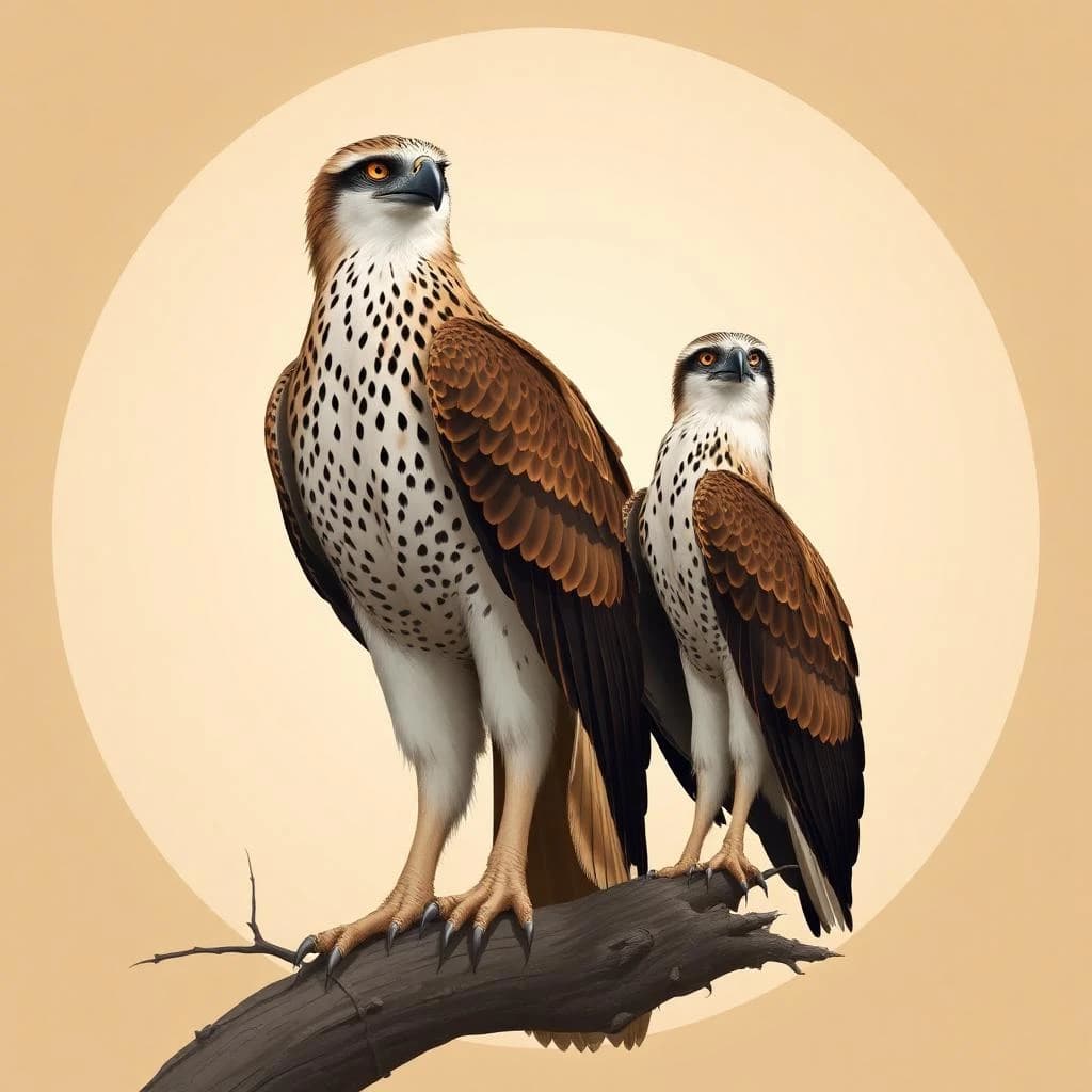 Hyaena and Osprey in Nur-Sultan, Kazakhstan in the style of modernist