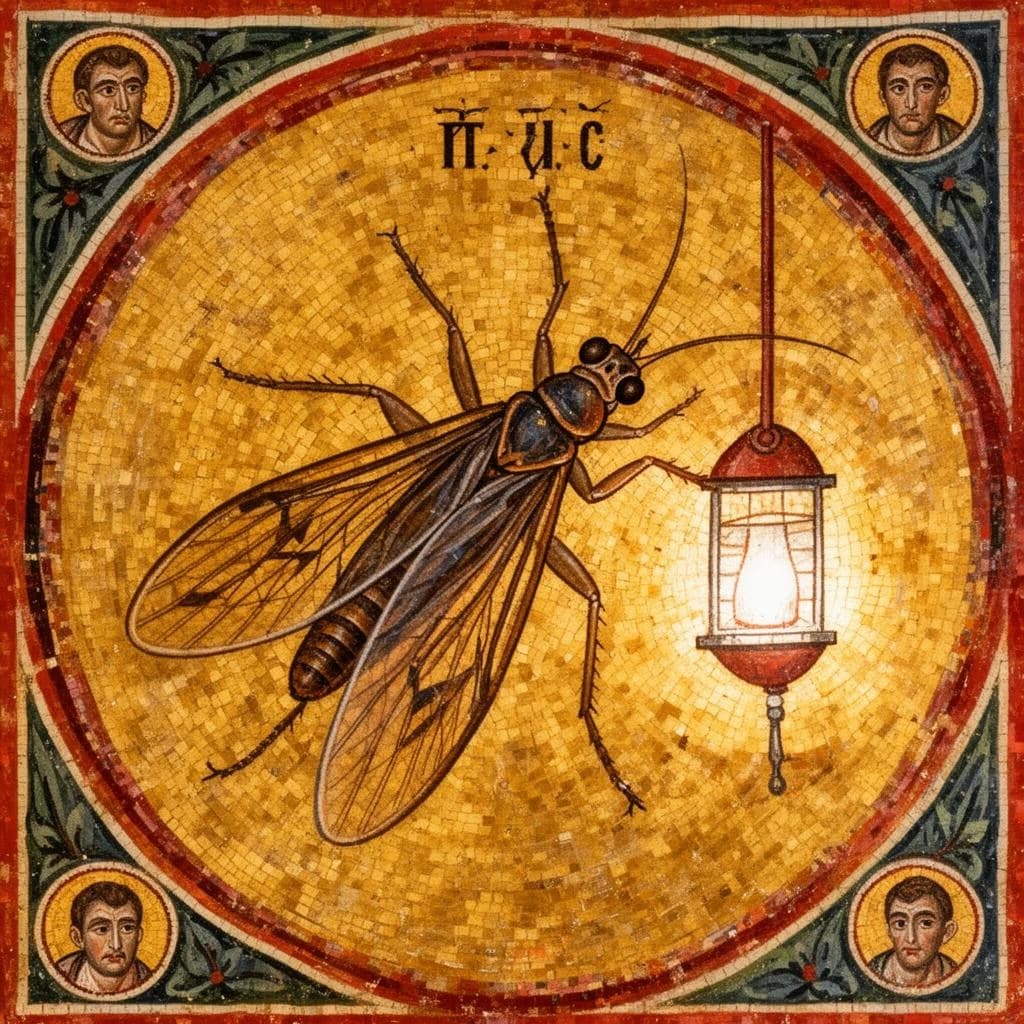Psocopterous Insect and Lure in Yaoundé, Cameroon in the style of byzantine